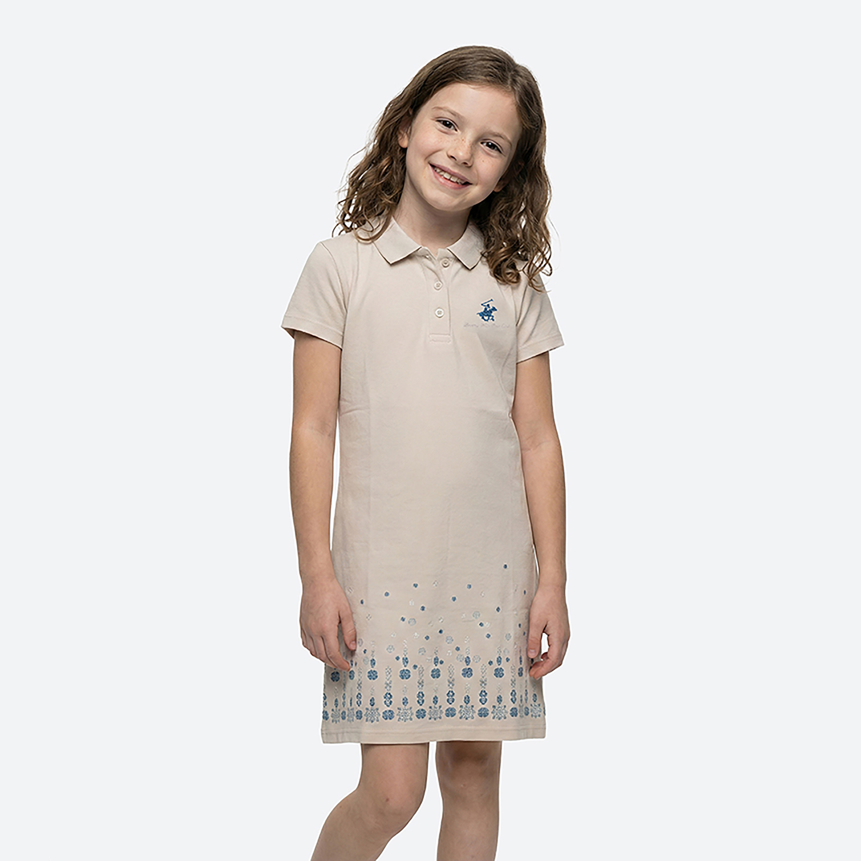 Beverly Hills Polo Club Short Sleeves Collared Printed Dress-girls-clothing-dressesandjumpsuits-image-1