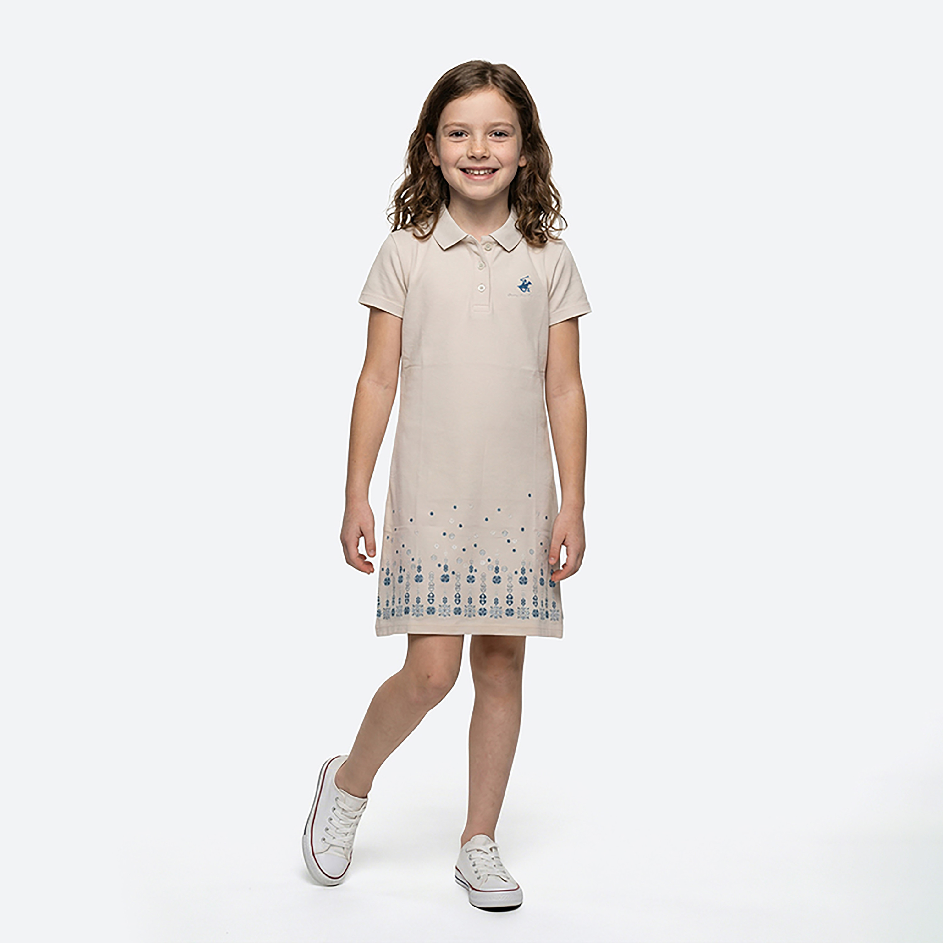 Beverly Hills Polo Club Short Sleeves Collared Printed Dress-girls-clothing-dressesandjumpsuits-image-2