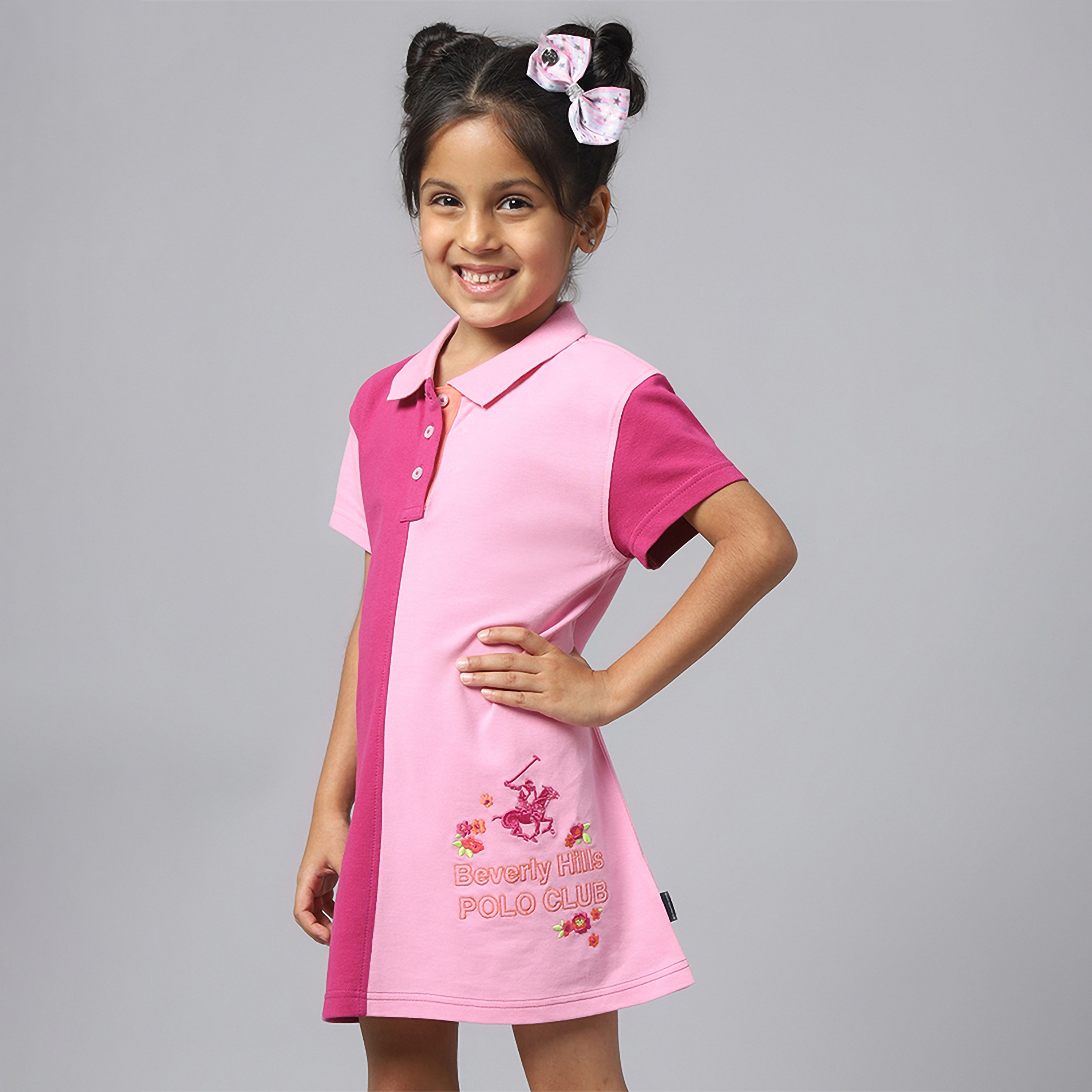 فستان ملون بأكمام قصيرة من بيفرلي هيلز بولو كلوب-girls-clothing-dressesandjumpsuits-image-2