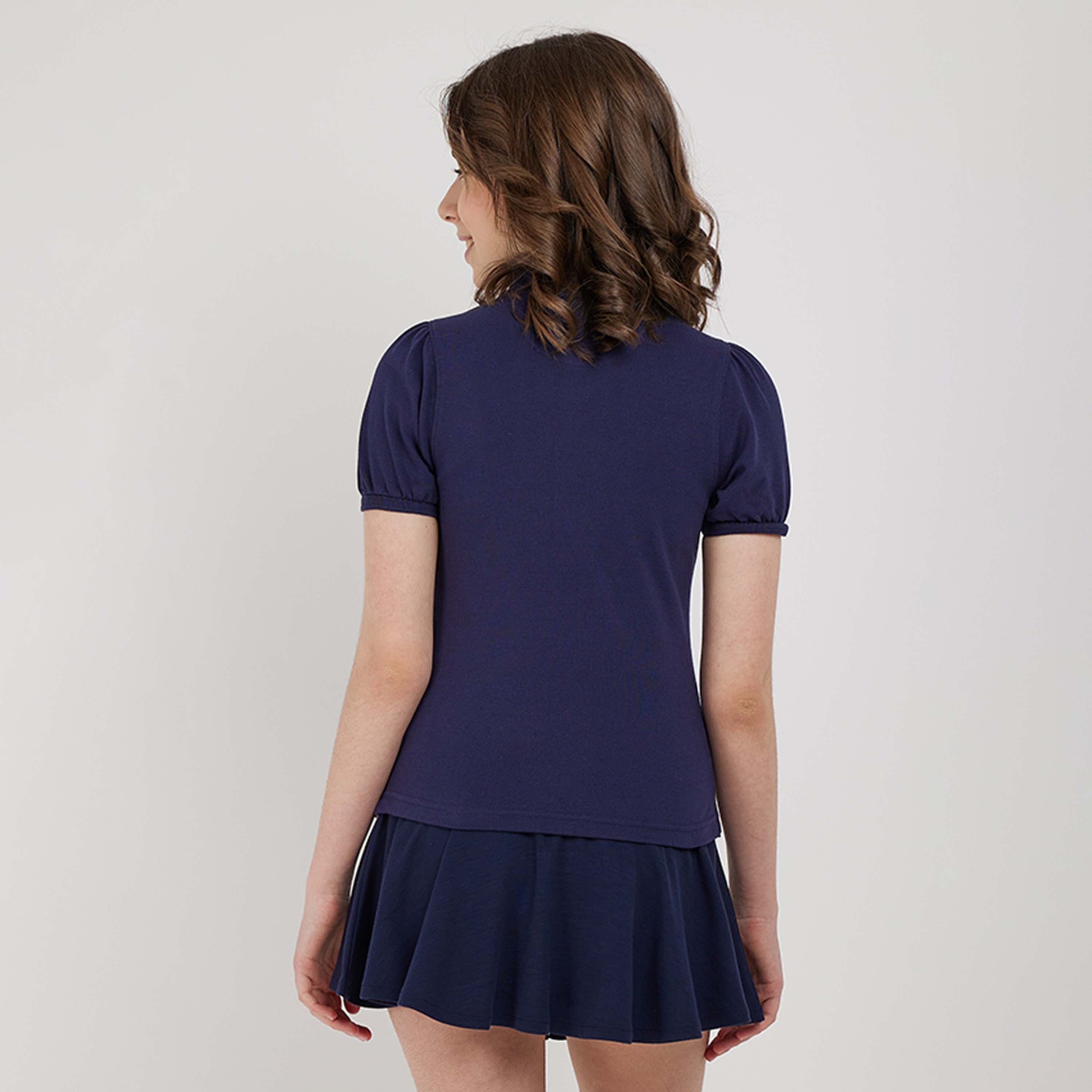 Beverly Hills Polo Club Cotton Solid Polo Neck T-Shirt-girls-clothing-tshirts-image-4