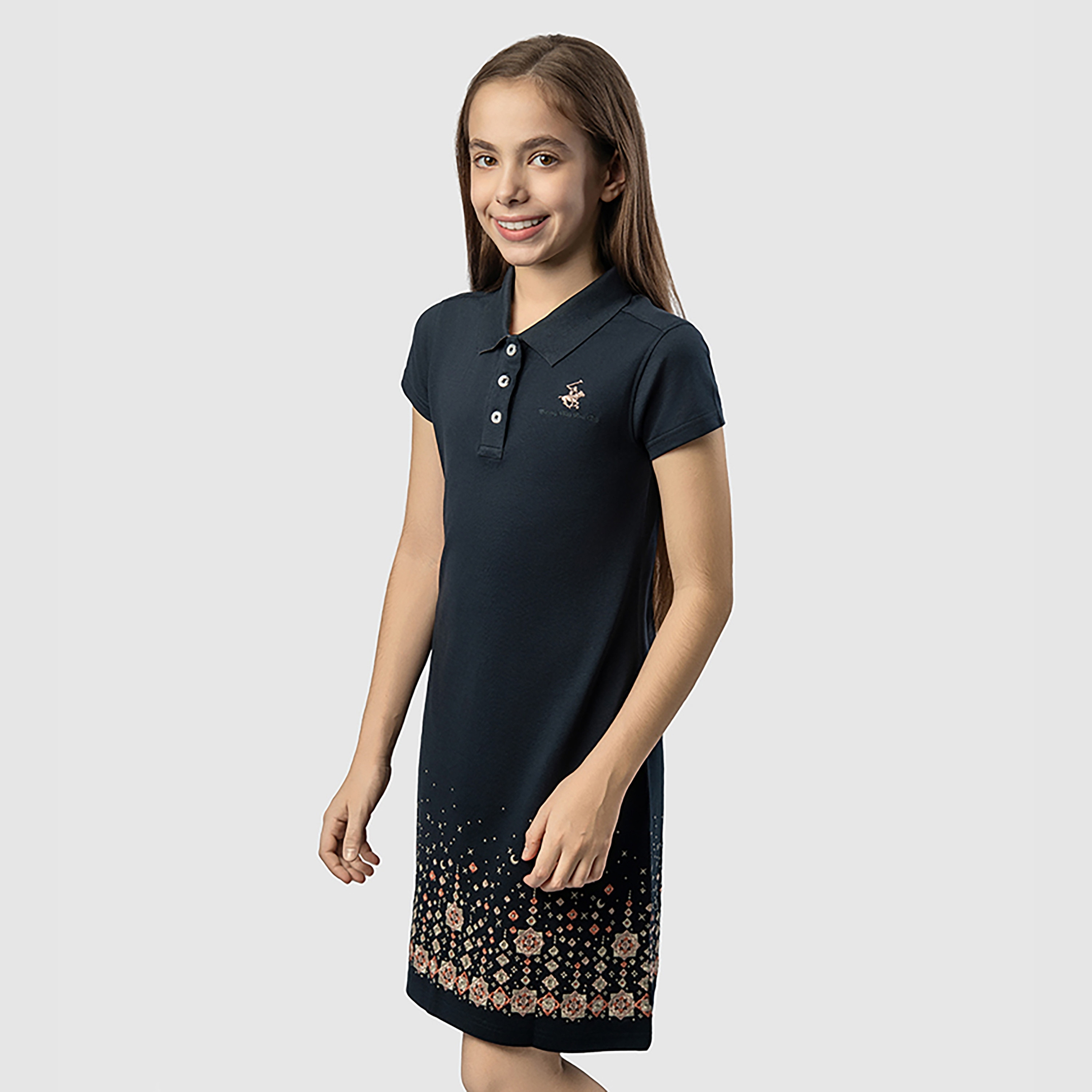 فستان مطبوع بأكمام قصيرة من بيفرلي هيلز بولو كلوب-girls-clothing-dressesandjumpsuits-image-3