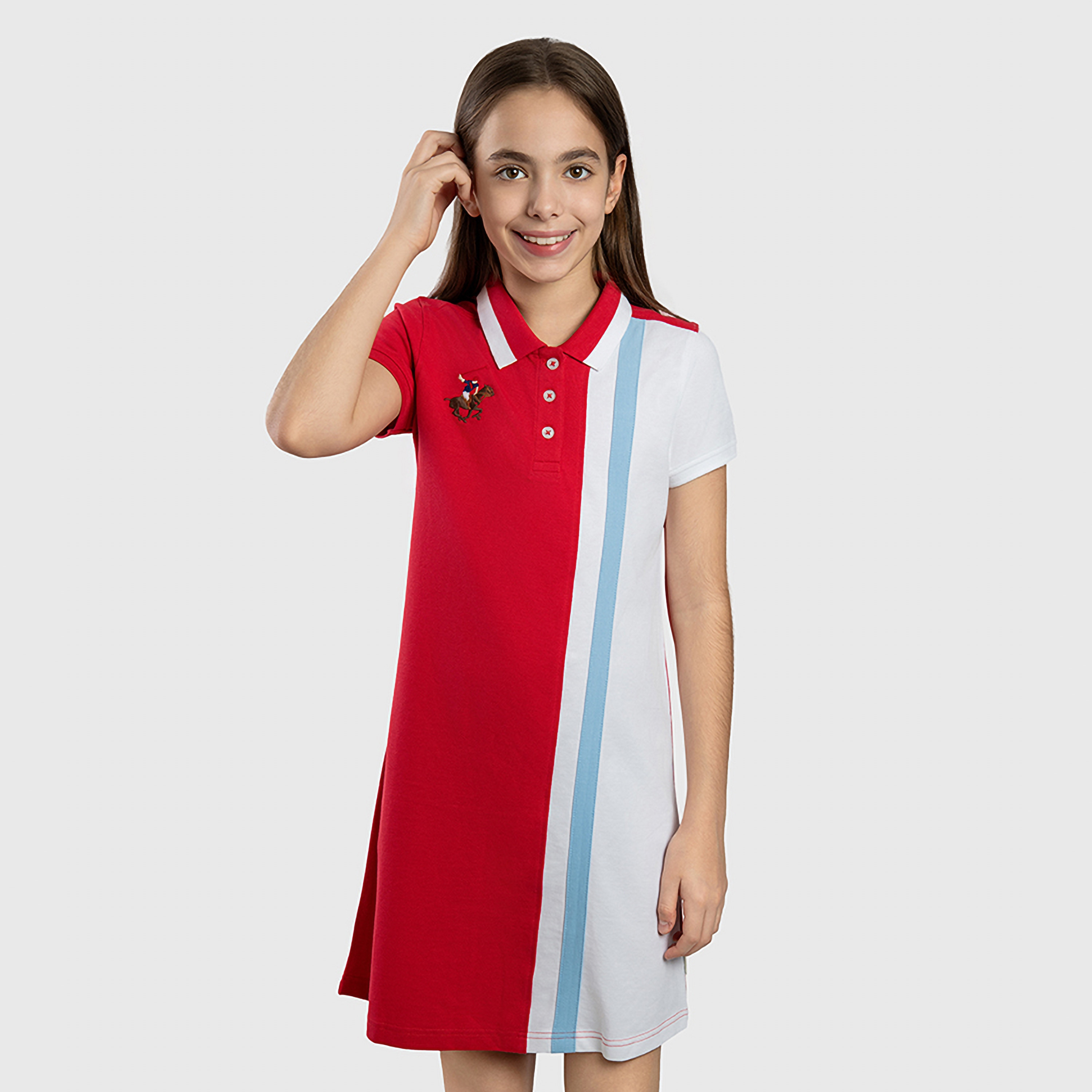 فستان ملون بأكمام قصيرة من بيفرلي هيلز بولو كلوب-girls-clothing-dressesandjumpsuits-image-1