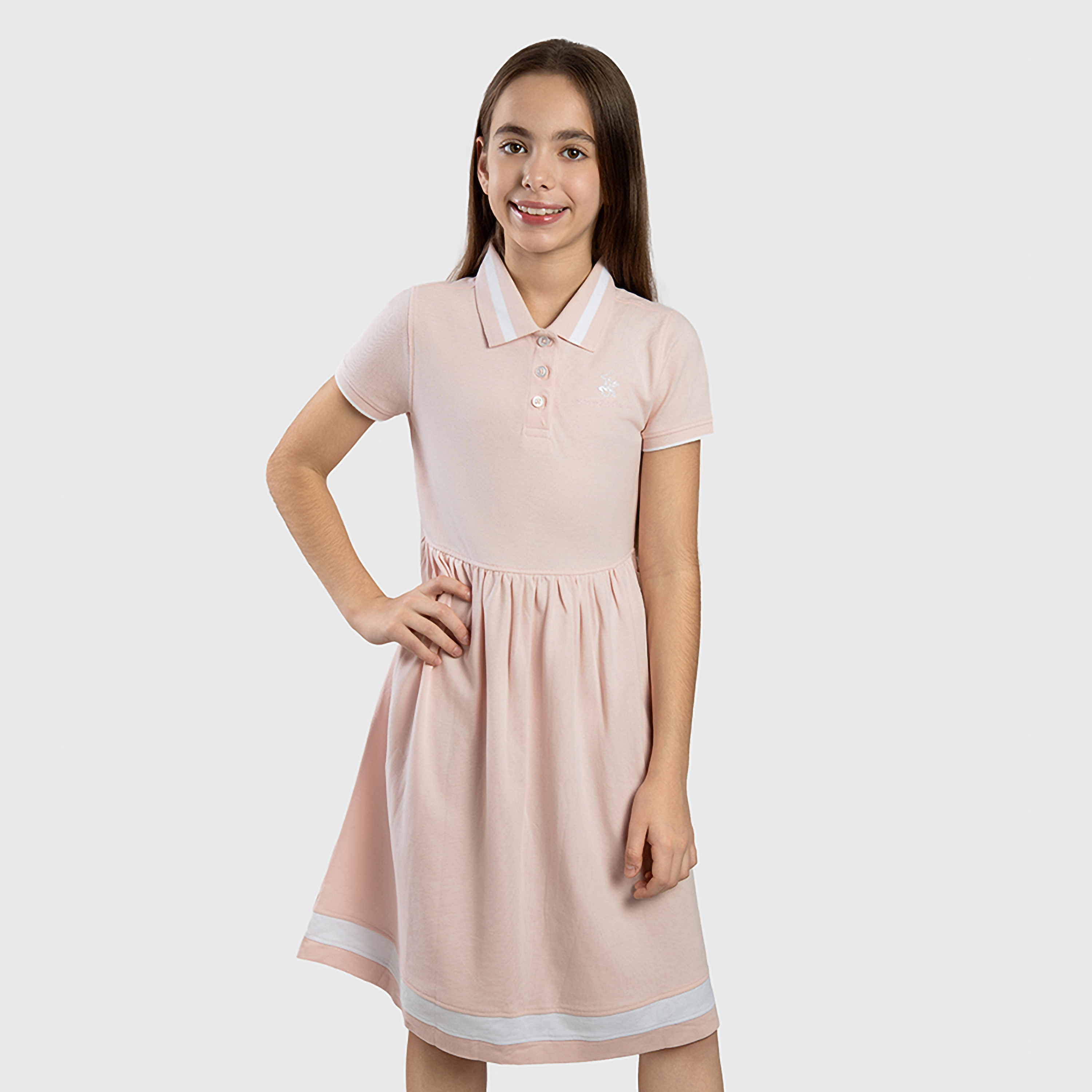 Beverly Hills Polo Club Solid Short Sleeves Dress-girls-clothing-dressesandjumpsuits-image-1