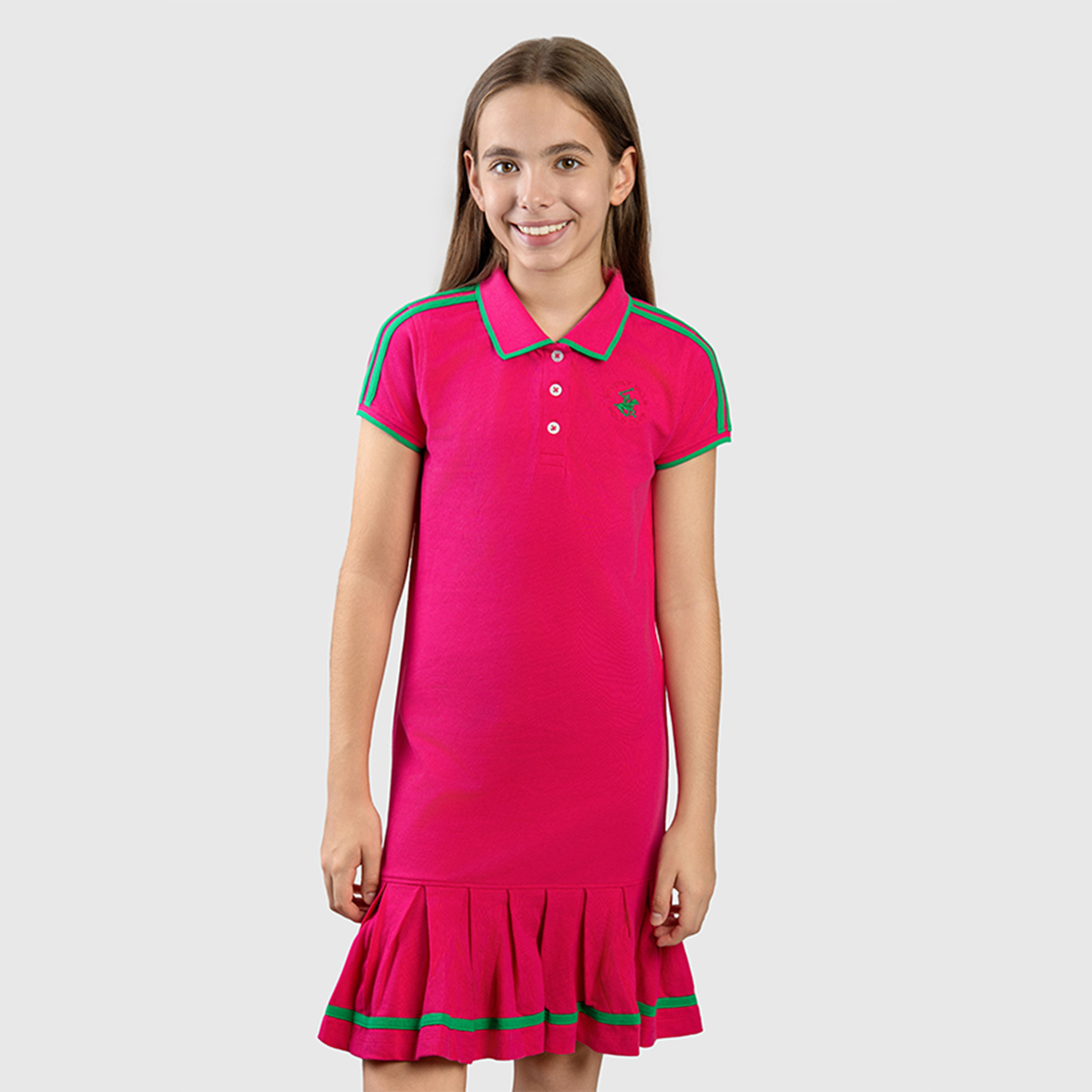 Beverly Hills Polo Club Cotton Solid Mini Dress-girls-clothing-dressesandjumpsuits-image-1