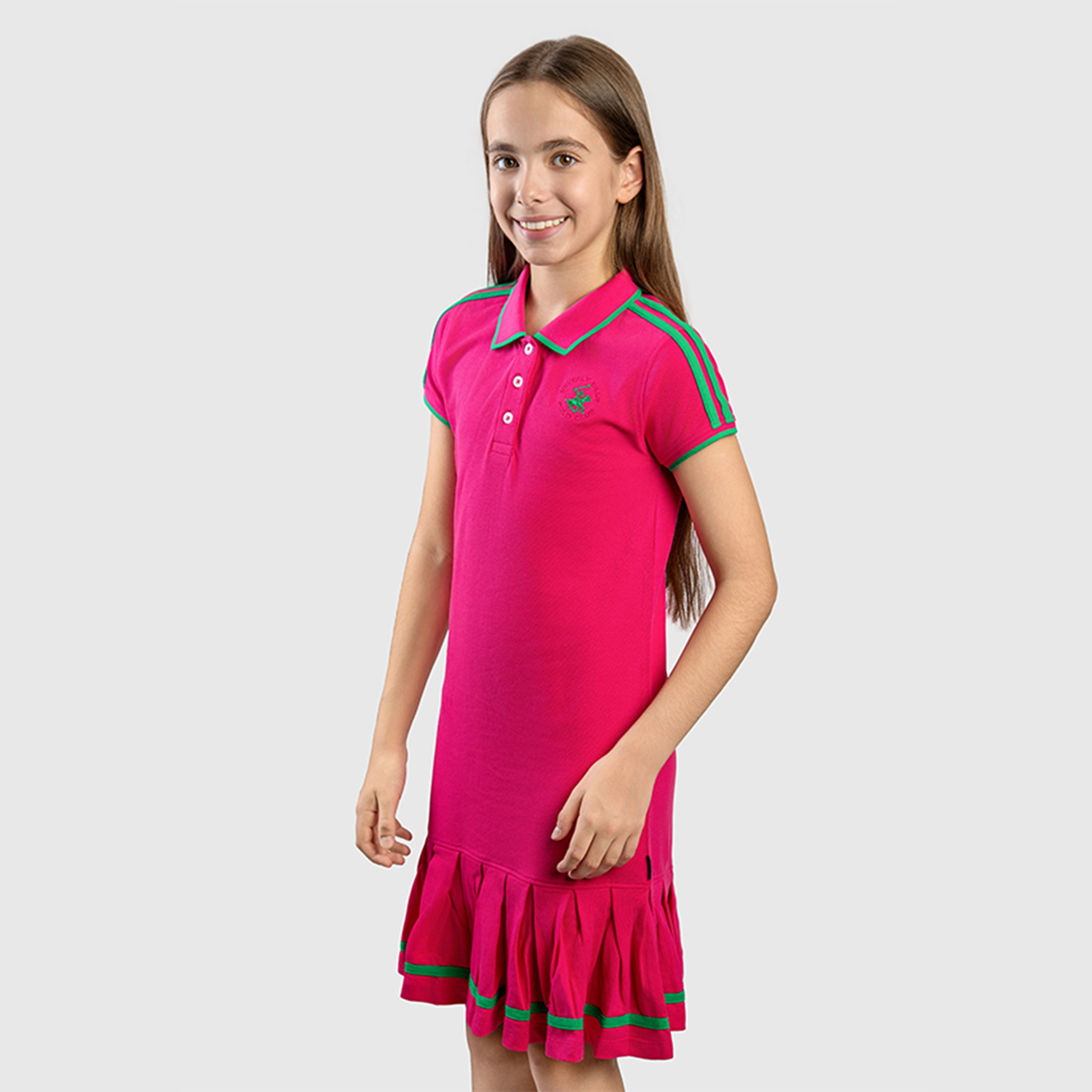 Beverly Hills Polo Club Cotton Solid Mini Dress-girls-clothing-dressesandjumpsuits-image-2