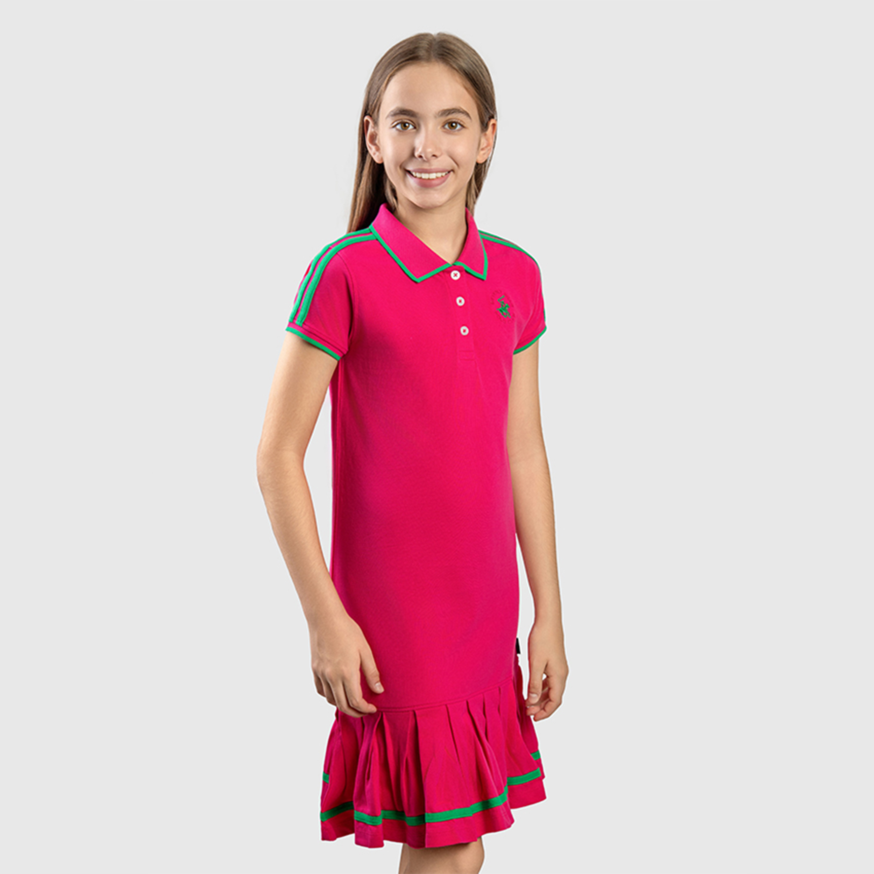 Beverly Hills Polo Club Cotton Solid Mini Dress-girls-clothing-dressesandjumpsuits-image-3