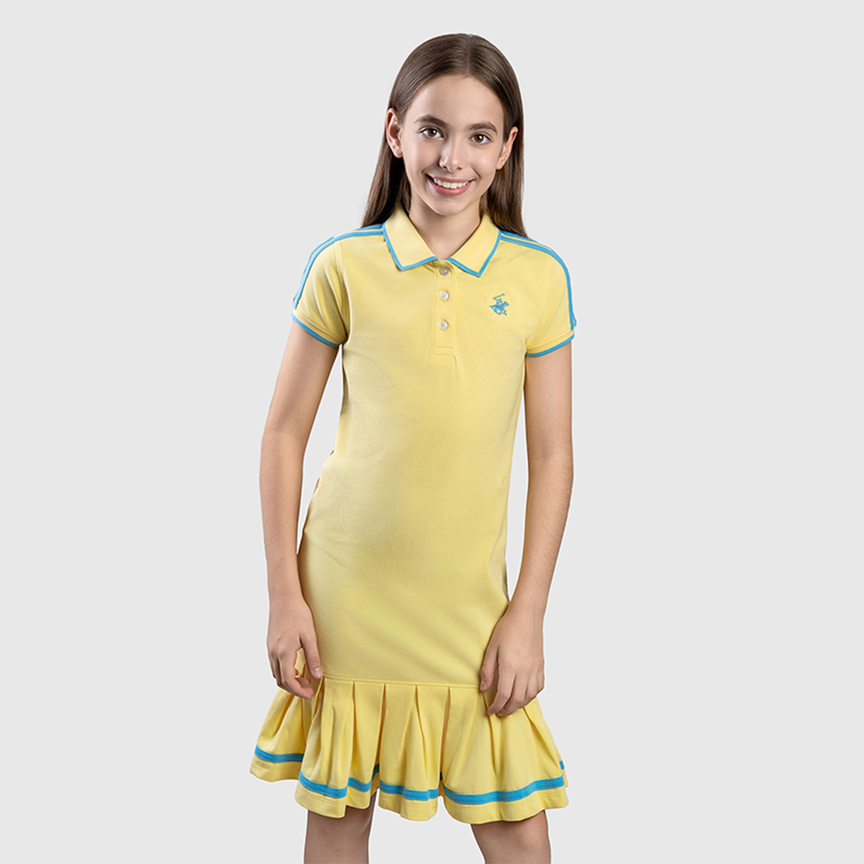 فستان ميدي سادة من القطن من بيفرلي هيلز بولو كلوب-girls-clothing-dressesandjumpsuits-image-1
