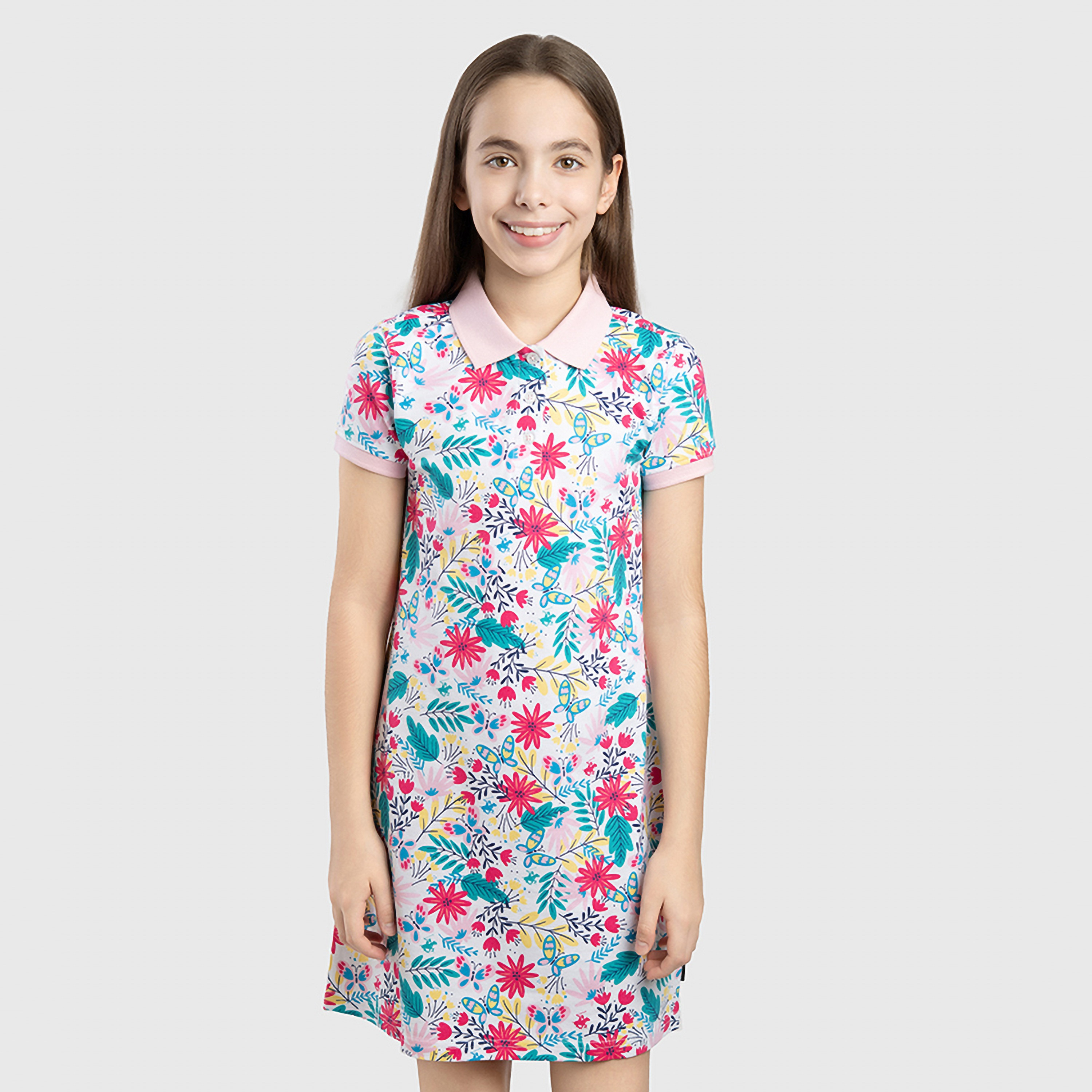 فستان بأكمام قصيرة وطبعة زهور من بيفرلي هيلز بولو كلوب-girls-clothing-dressesandjumpsuits-image-1
