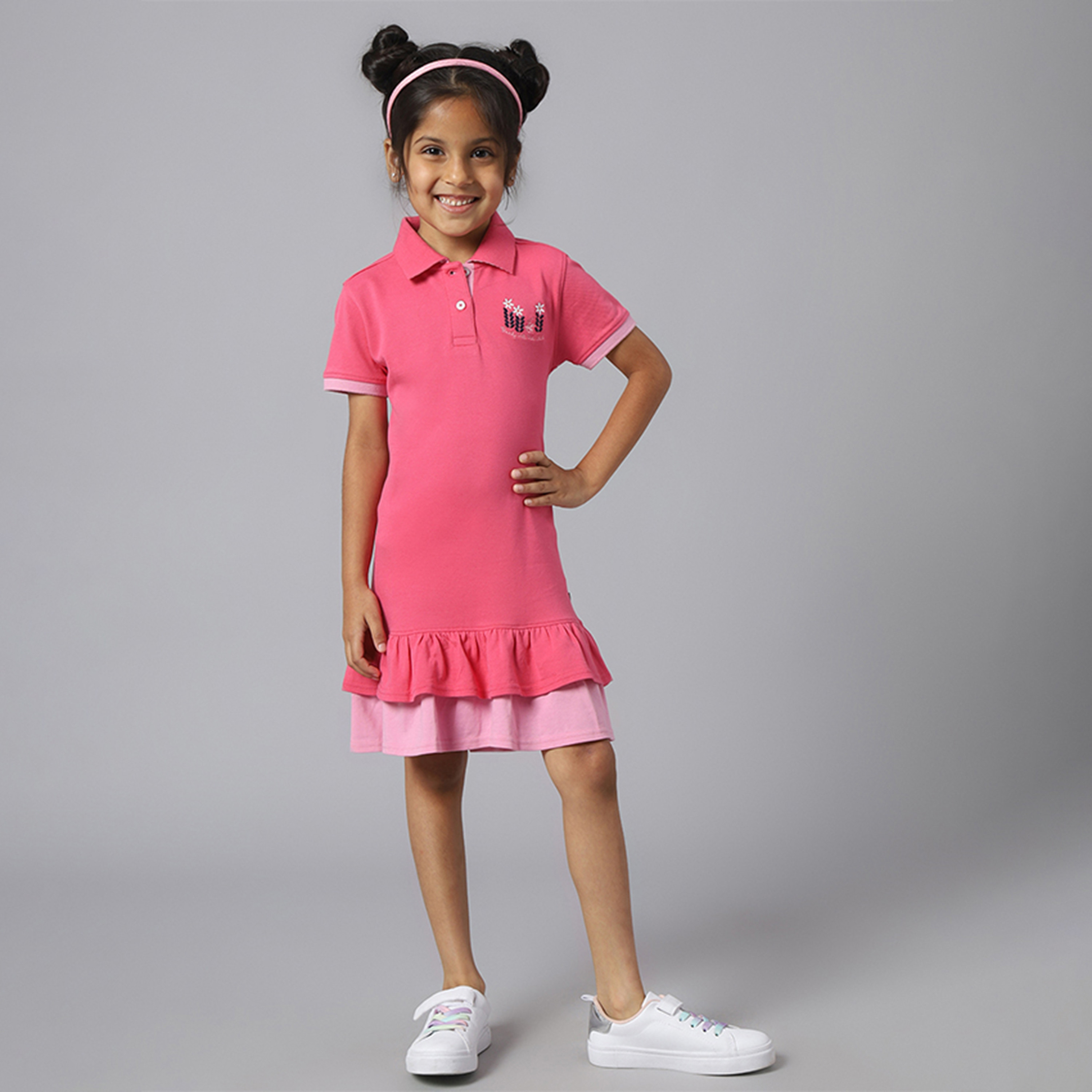 Beverly Hills Polo Club Logo Embroidered Short Sleeves Polo Collar Dress-girls-clothing-dressesandjumpsuits-image-5