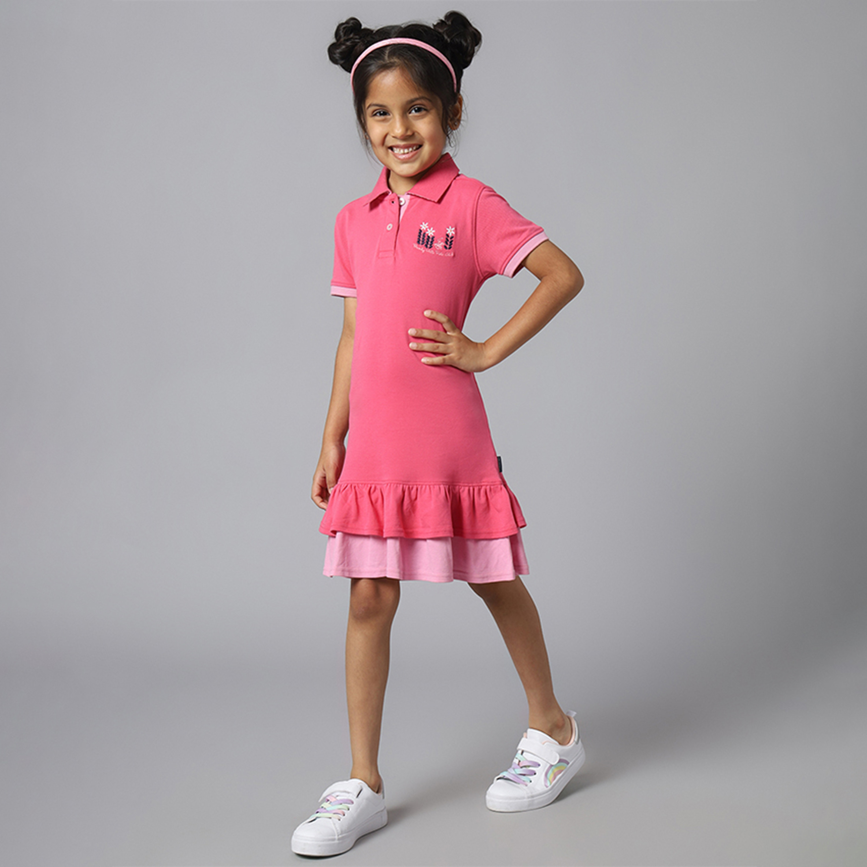Beverly Hills Polo Club Logo Embroidered Short Sleeves Polo Collar Dress-girls-clothing-dressesandjumpsuits-image-6