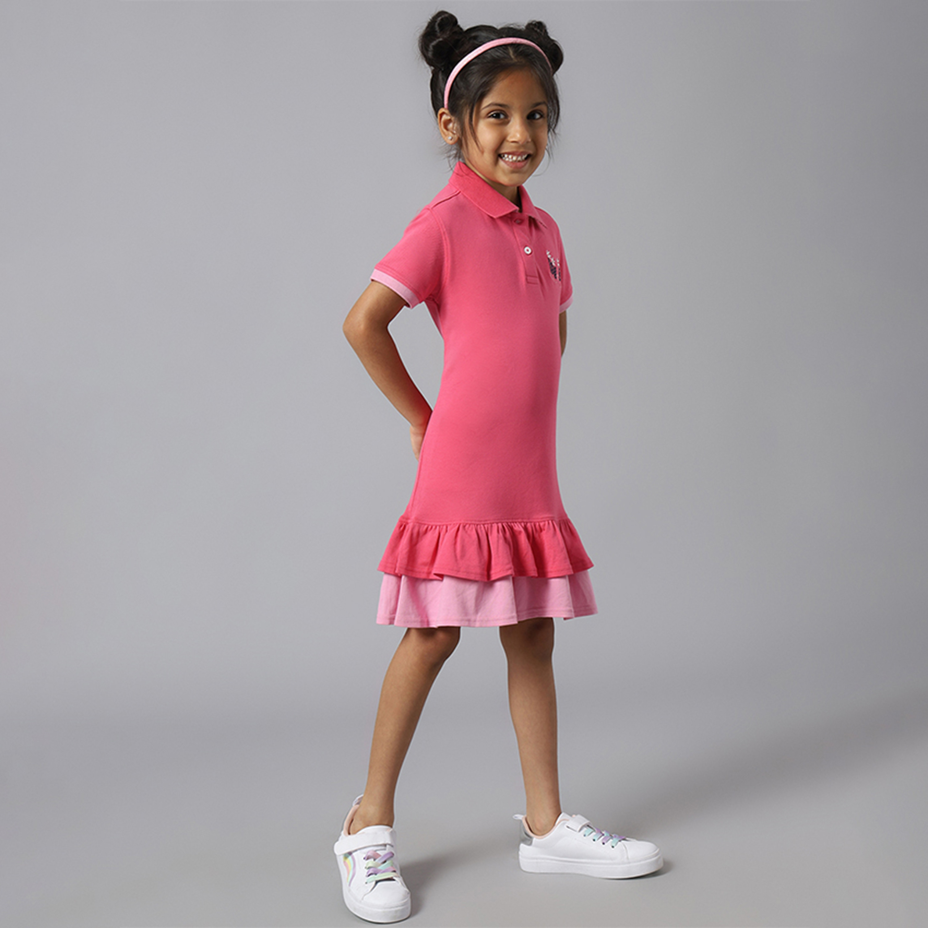 Beverly Hills Polo Club Logo Embroidered Short Sleeves Polo Collar Dress-girls-clothing-dressesandjumpsuits-image-7