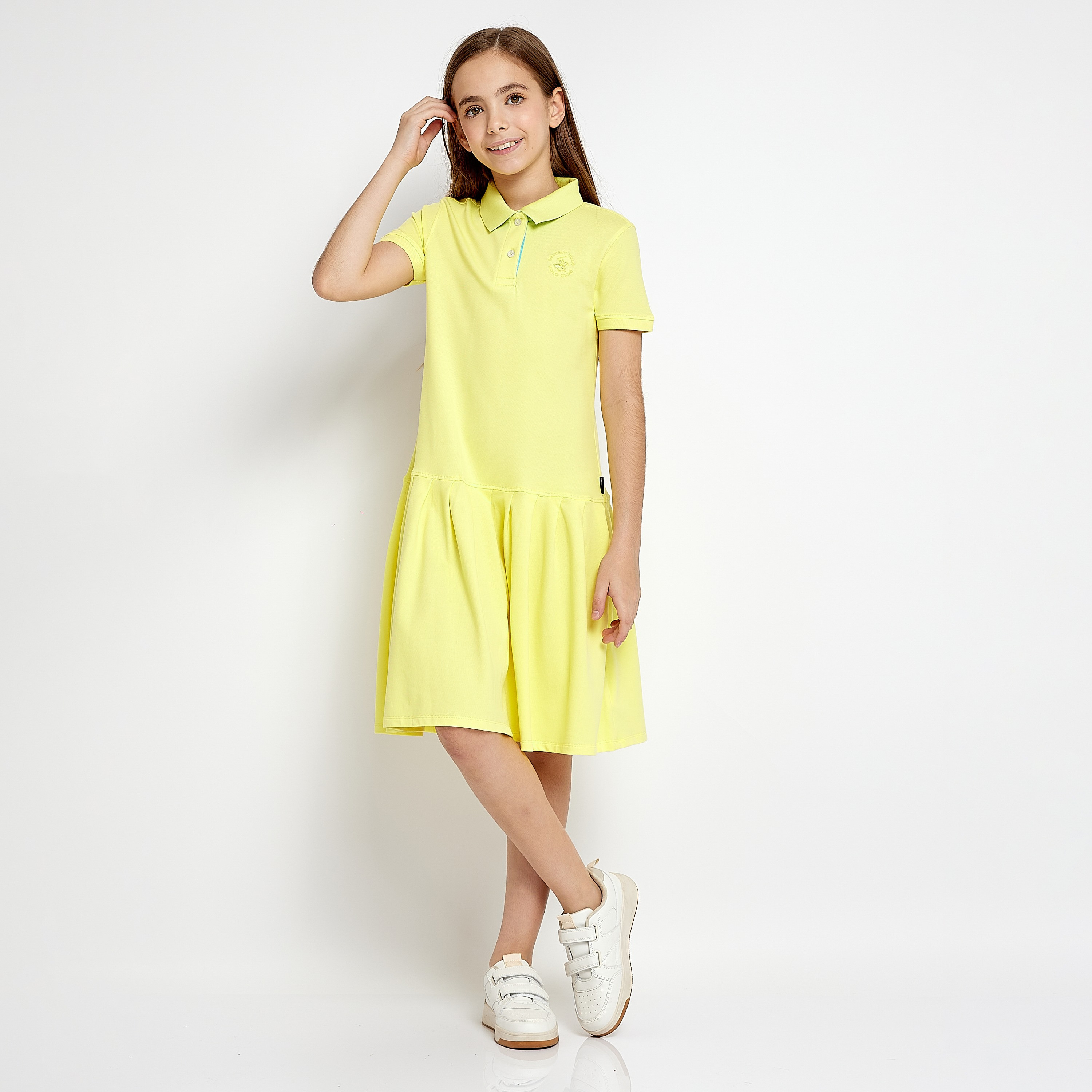 فستان بأكمام قصيرة وطول حتى الركبة من بيفرلي هيلز بولو كلوب-girls-clothing-dressesandjumpsuits-image-1
