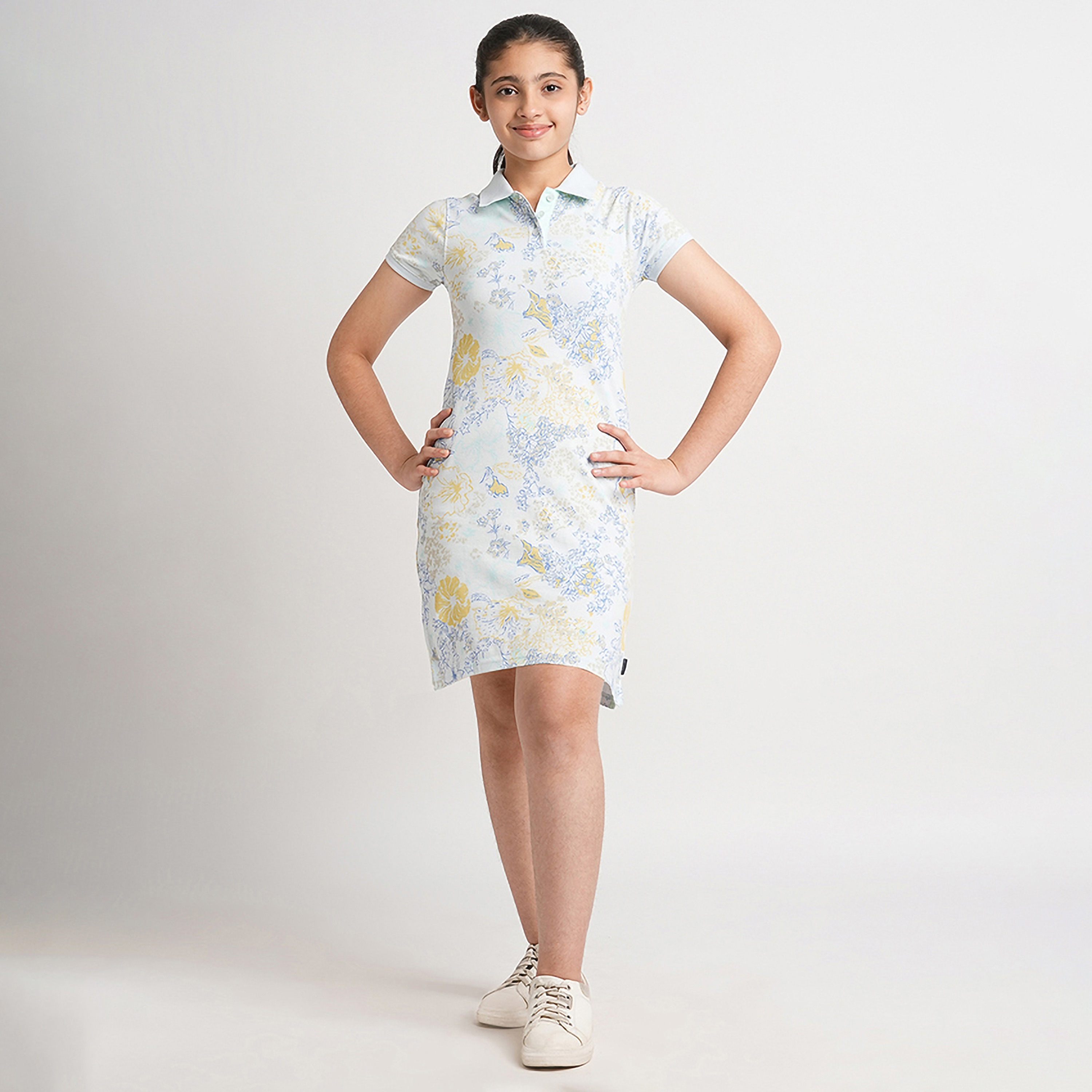 فستان بأكمام قصيرة مطبوع من بيفرلي هيلز بولو كلوب-girls-clothing-dressesandjumpsuits-image-1