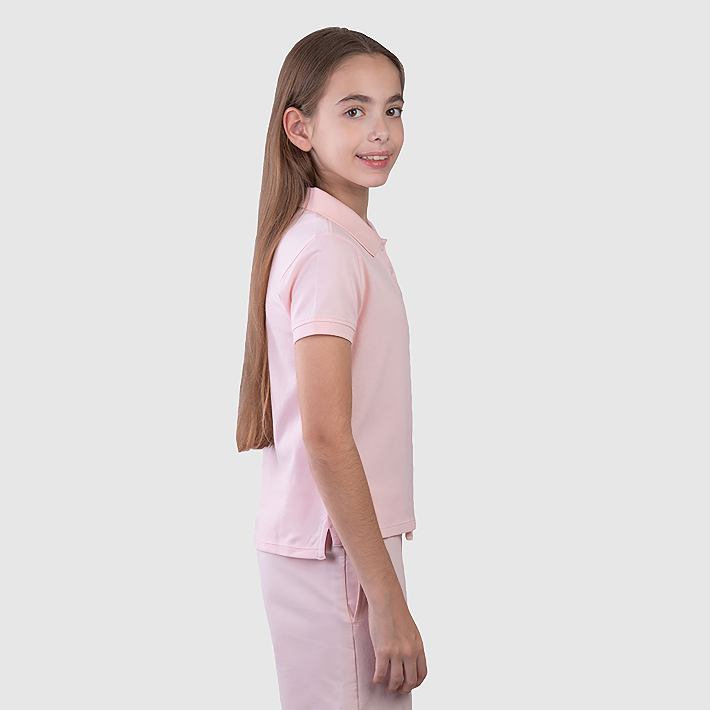 Beverly Hills Polo Club Solid Cotton Short Sleeves Collared T-Shirt-girls-clothing-tshirts-image-5