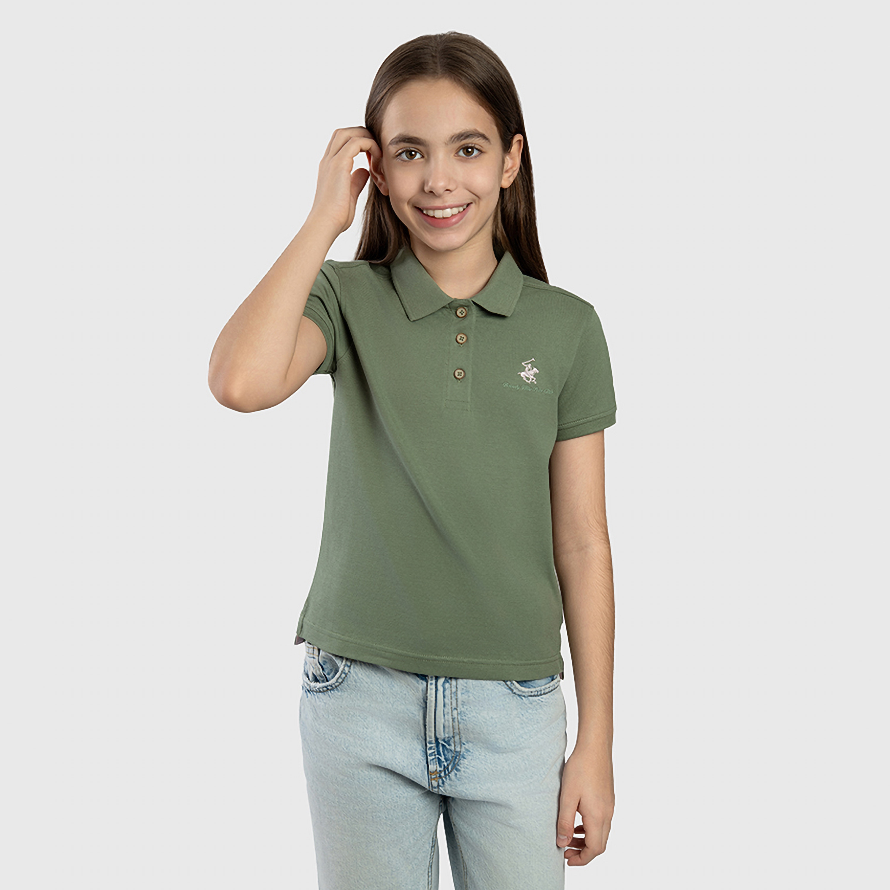 تي شيرت سادة بأكمام قصيرة من بيفرلي هيلز بولو كلوب-girls-clothing-tshirts-image-1
