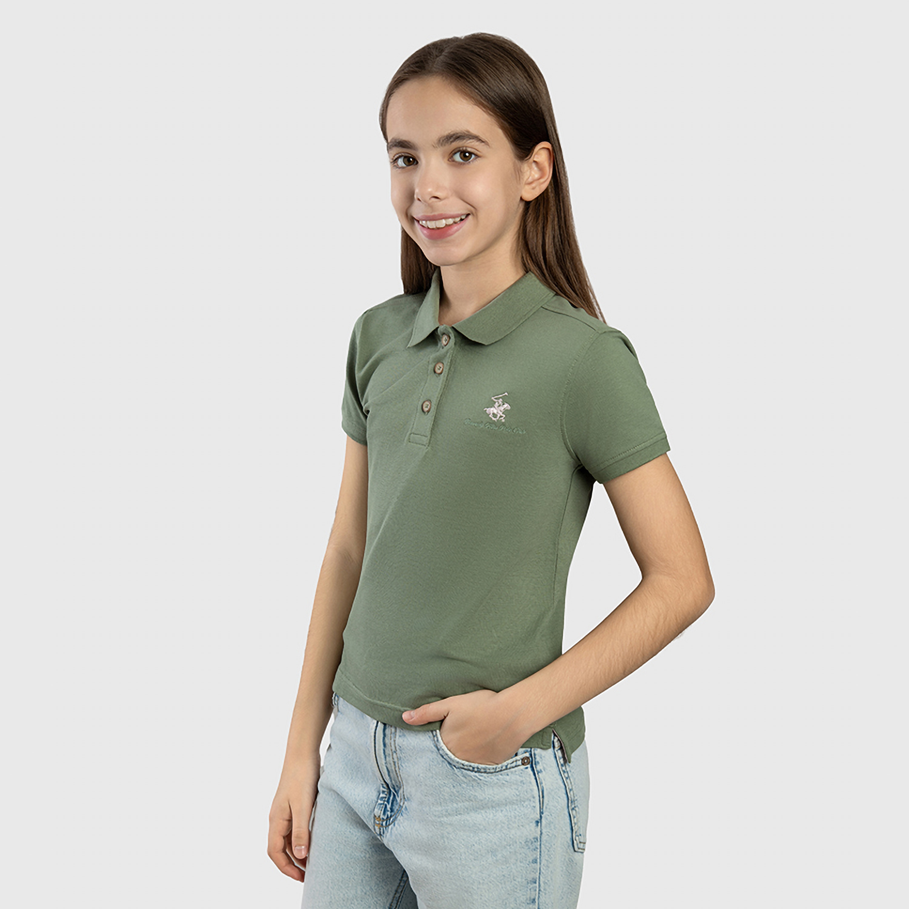 تي شيرت سادة بأكمام قصيرة من بيفرلي هيلز بولو كلوب-girls-clothing-tshirts-image-3