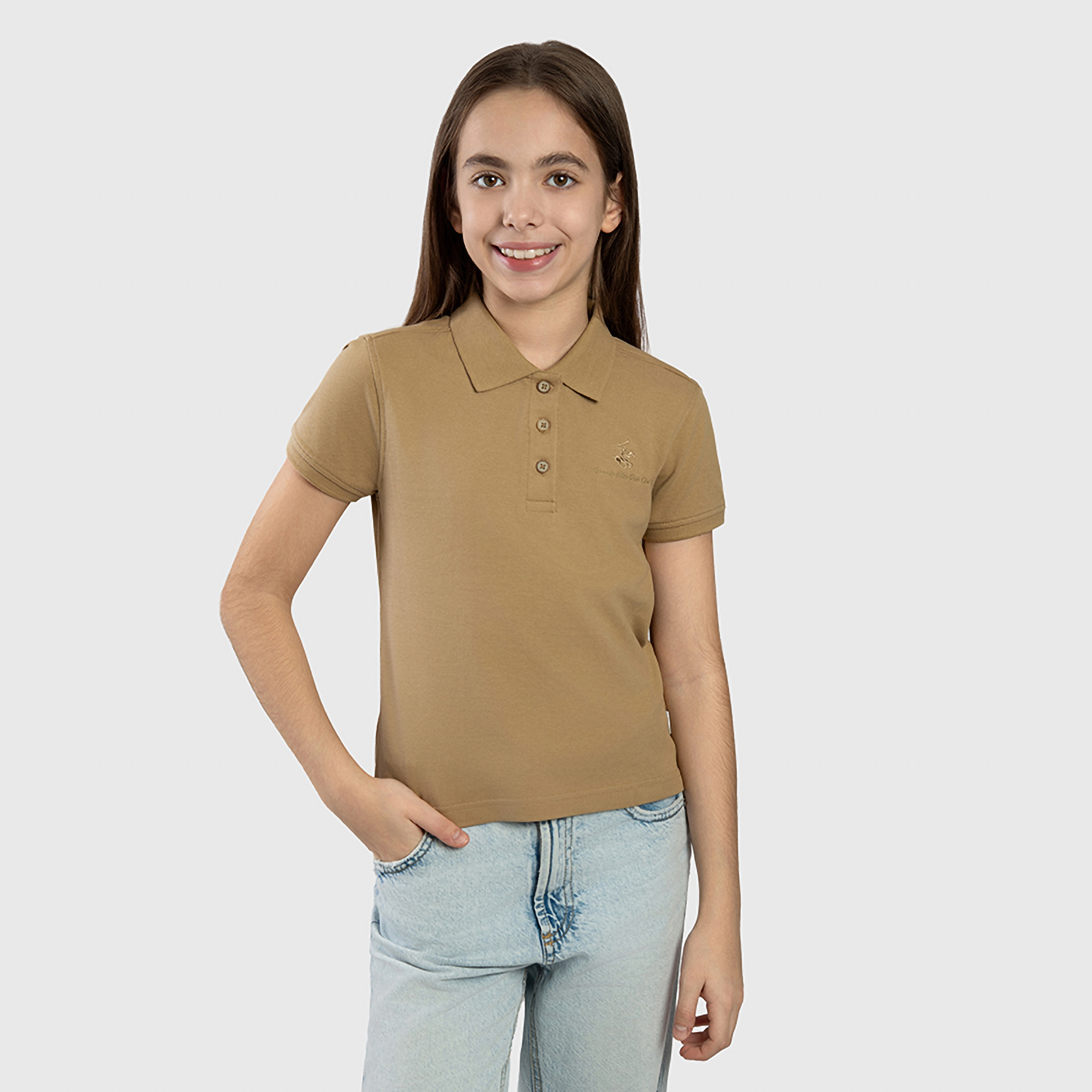 تي شيرت سادة بأكمام قصيرة من بيفرلي هيلز بولو كلوب-girls-clothing-tshirts-image-9