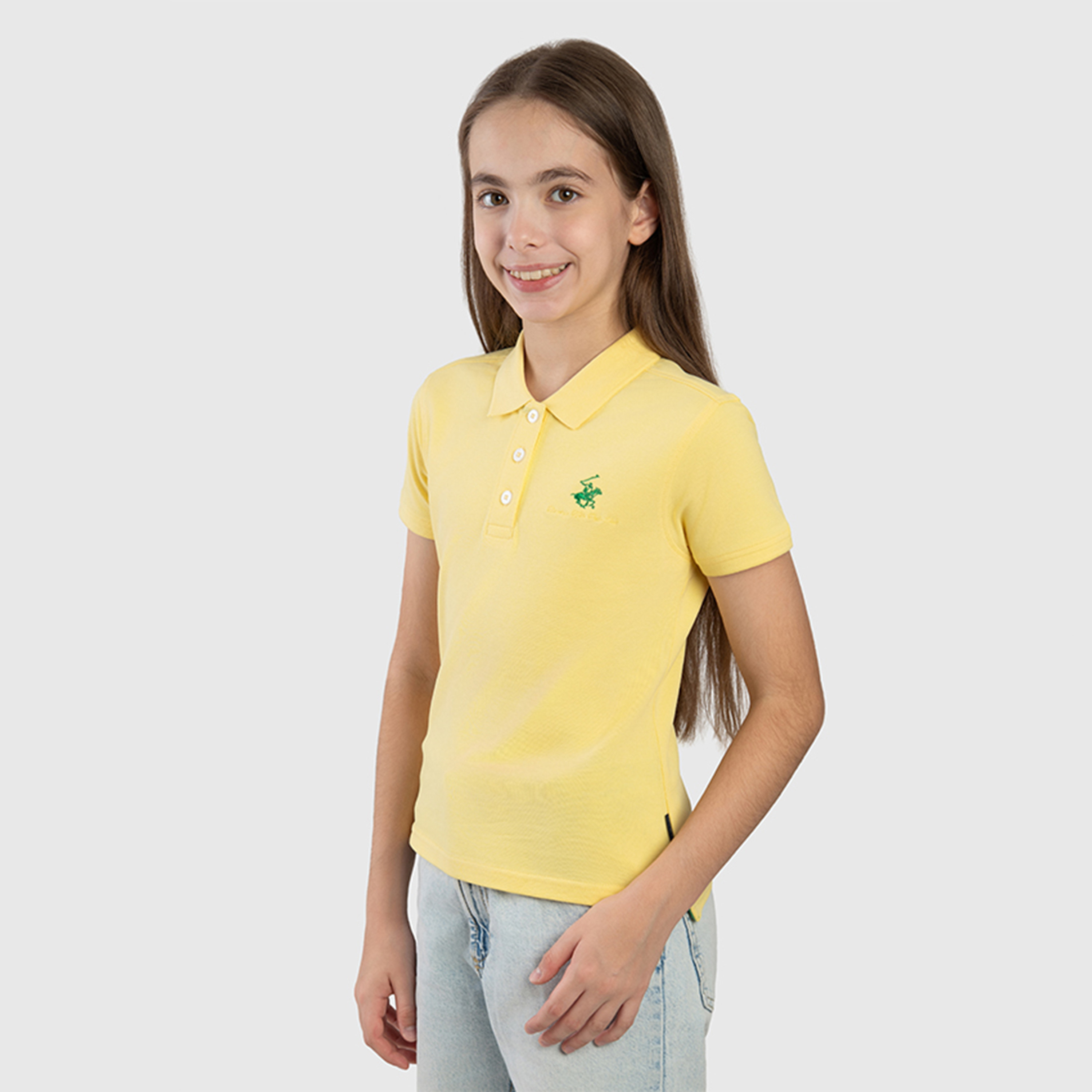 تيشيرت بياقة بولو سادة من القطن من بيفرلي هيلز بولو كلوب-girls-clothing-tshirts-image-2