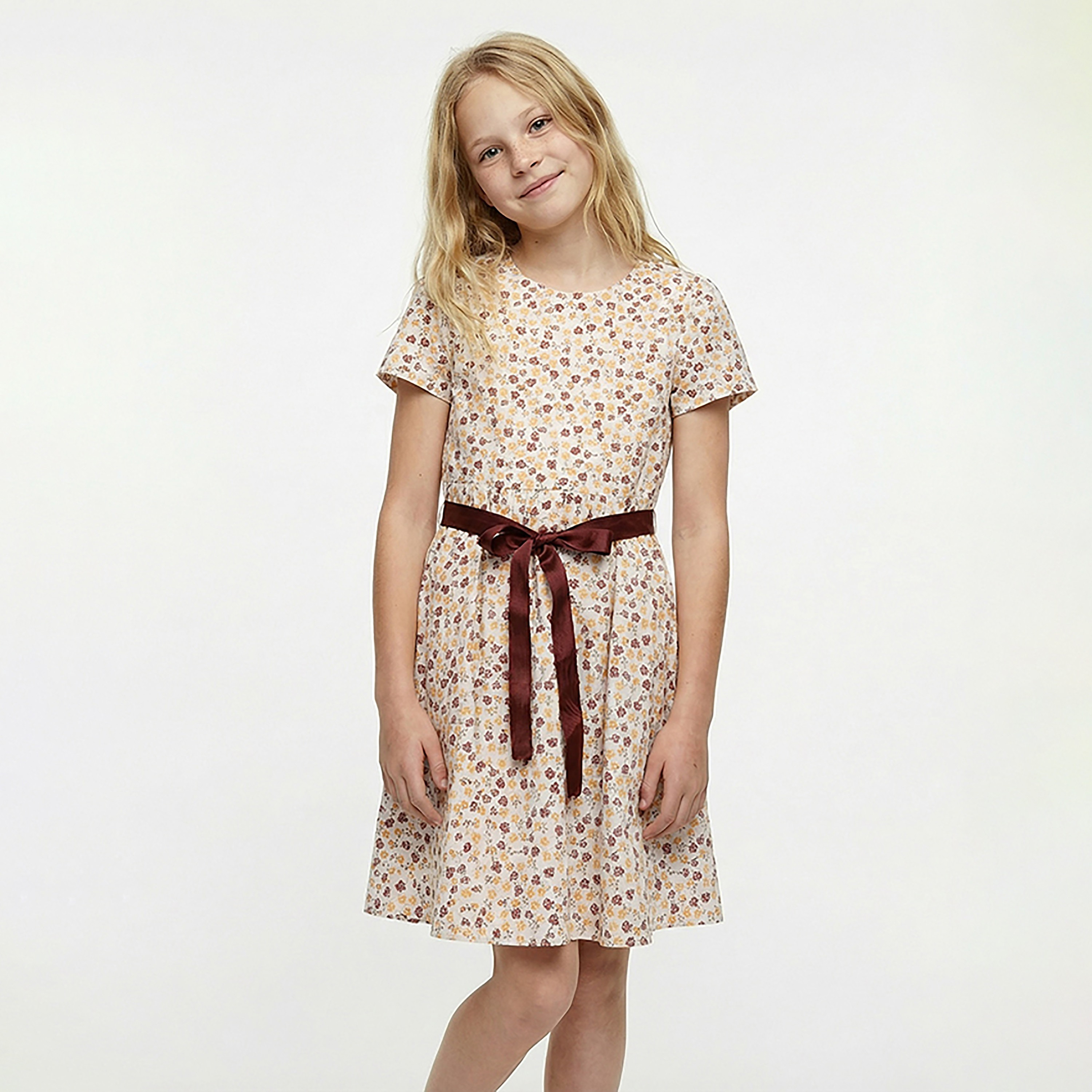 فستان بنقشة زهور وأكمام قصيرة من بيفرلي هيلز بولو كلوب-girls-clothing-dressesandjumpsuits-image-1