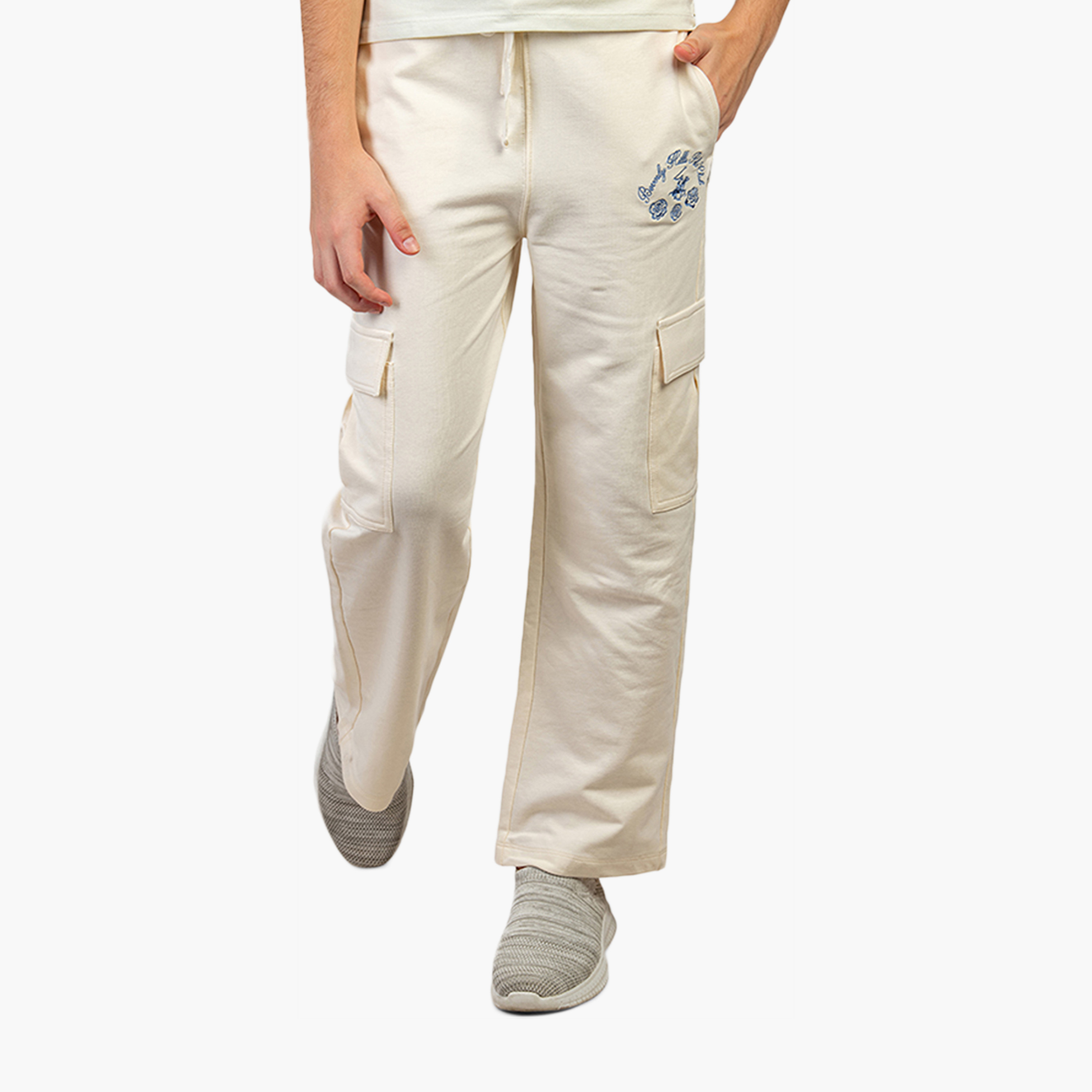 بنطلون كارغو قطني برباط خصر من بيفرلي هيلز بولو كلوب-girls-clothing-bottoms-trousers-image-1