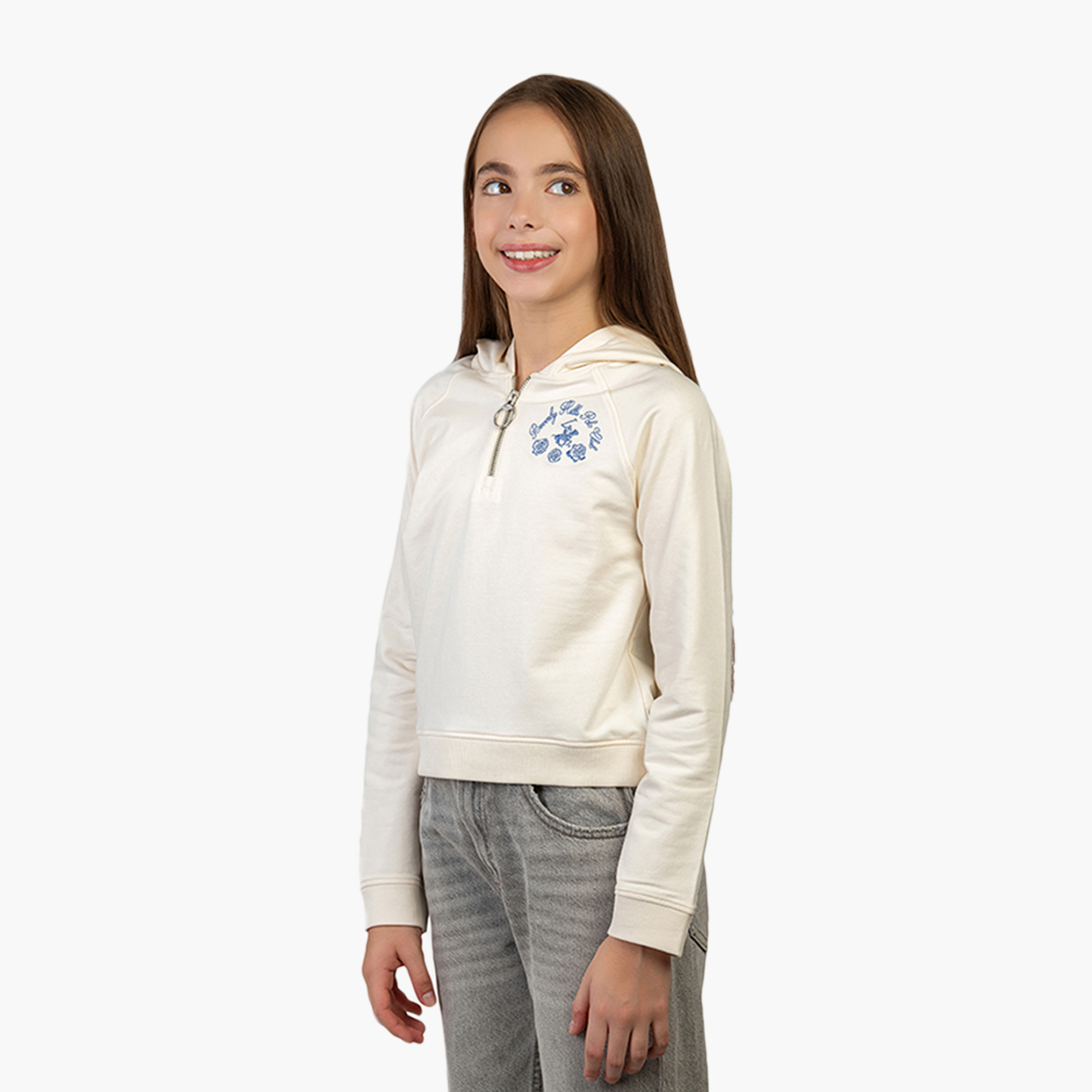Beverly Hills Polo Club Long Sleeves Cotton Embroidered Hooded Pop-Over Hoodie-girls-clothing-winterwear-sweatshirts-image-2