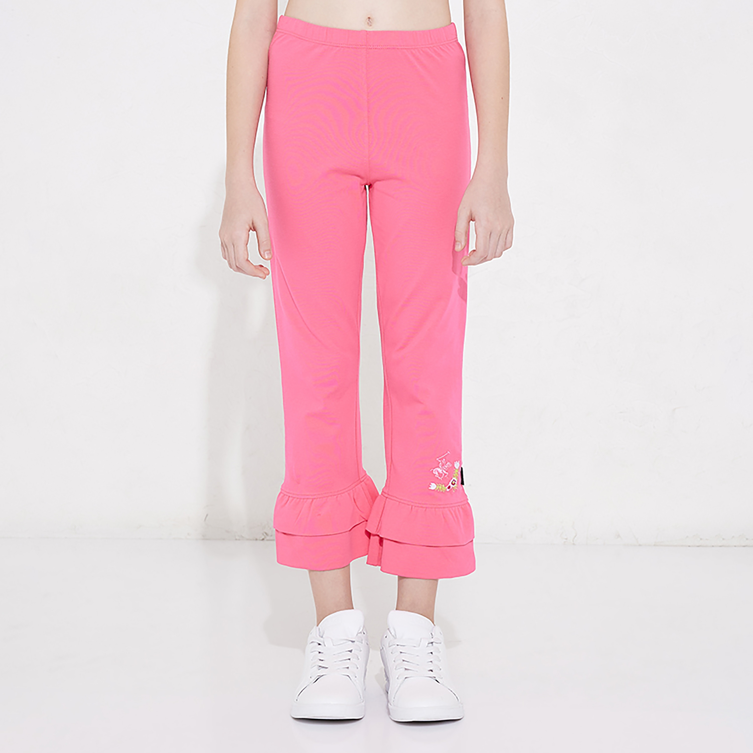بنطلون بأساور واسعة مزين بالشعار من بيفرلي هيلز بولو كلوب-girls-clothing-bottoms-leggings-image-5