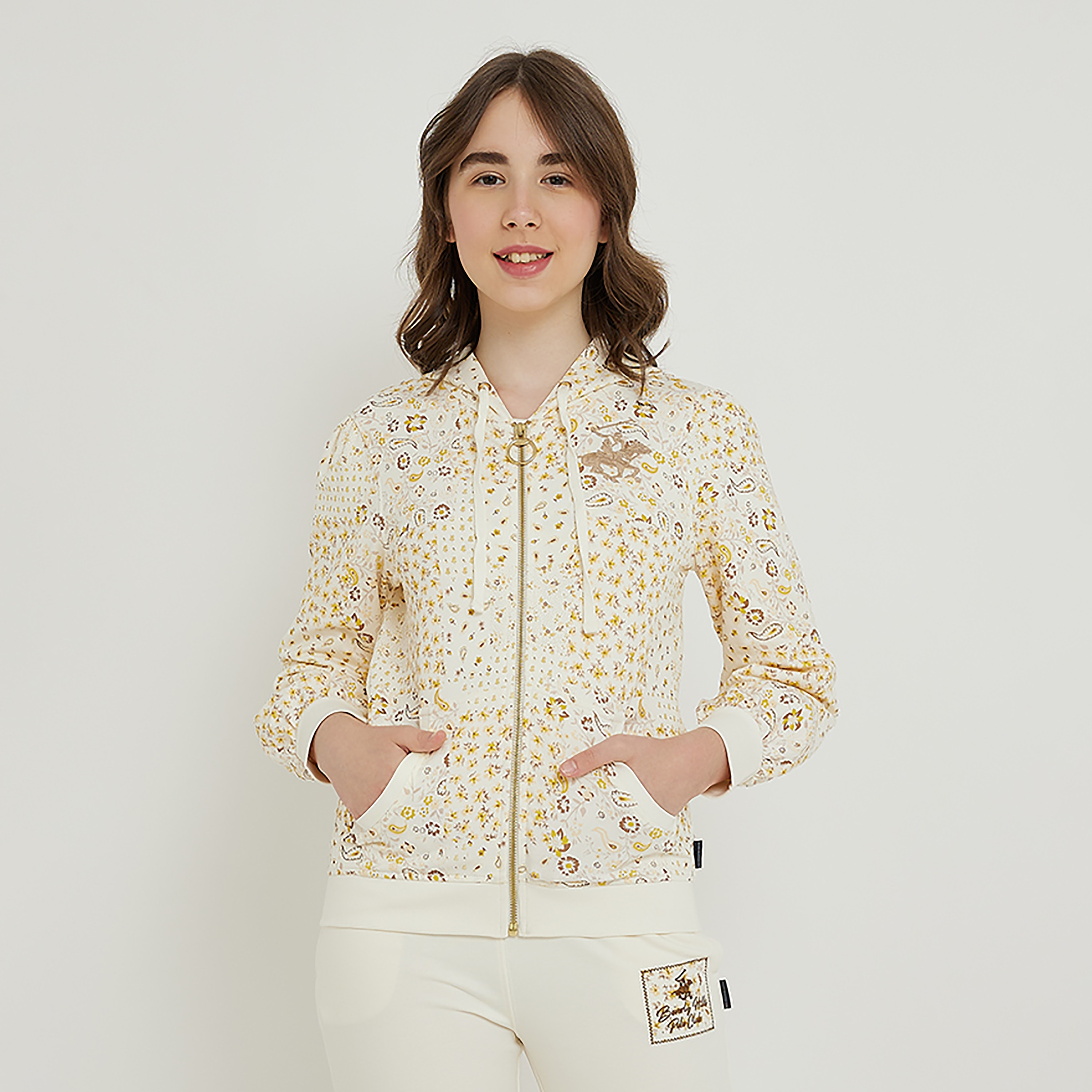 جاكيت بغطاء للرأس وأكمام طويلة وطبعة بيزلي من بيفرلي هيلز بولو كلوب-girls-clothing-winterwear-jacketsandcoats-image-5