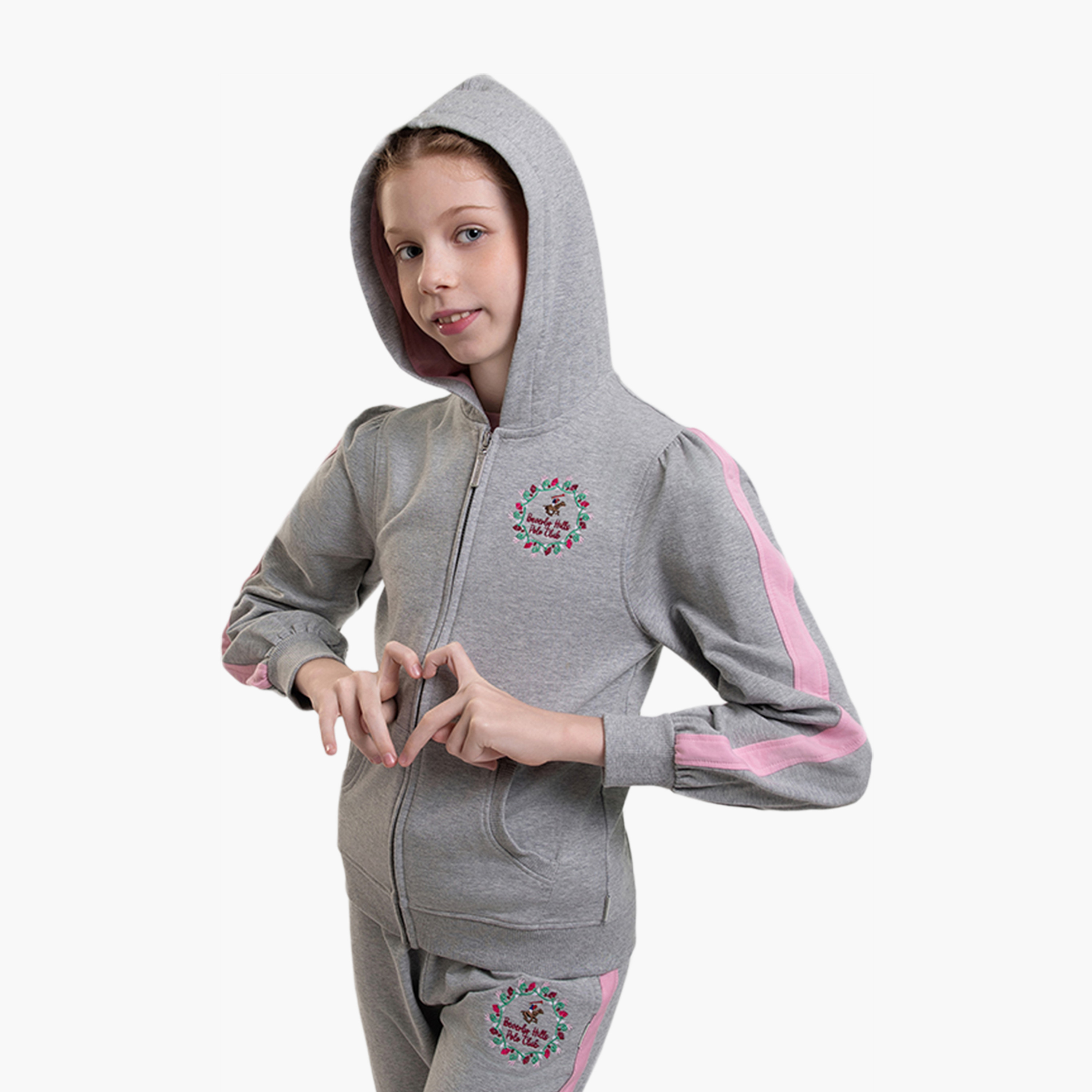 Beverly Hills Polo Club Zip-Through Hooded Jacket-girls-clothing-jacketsandcoats-image-2