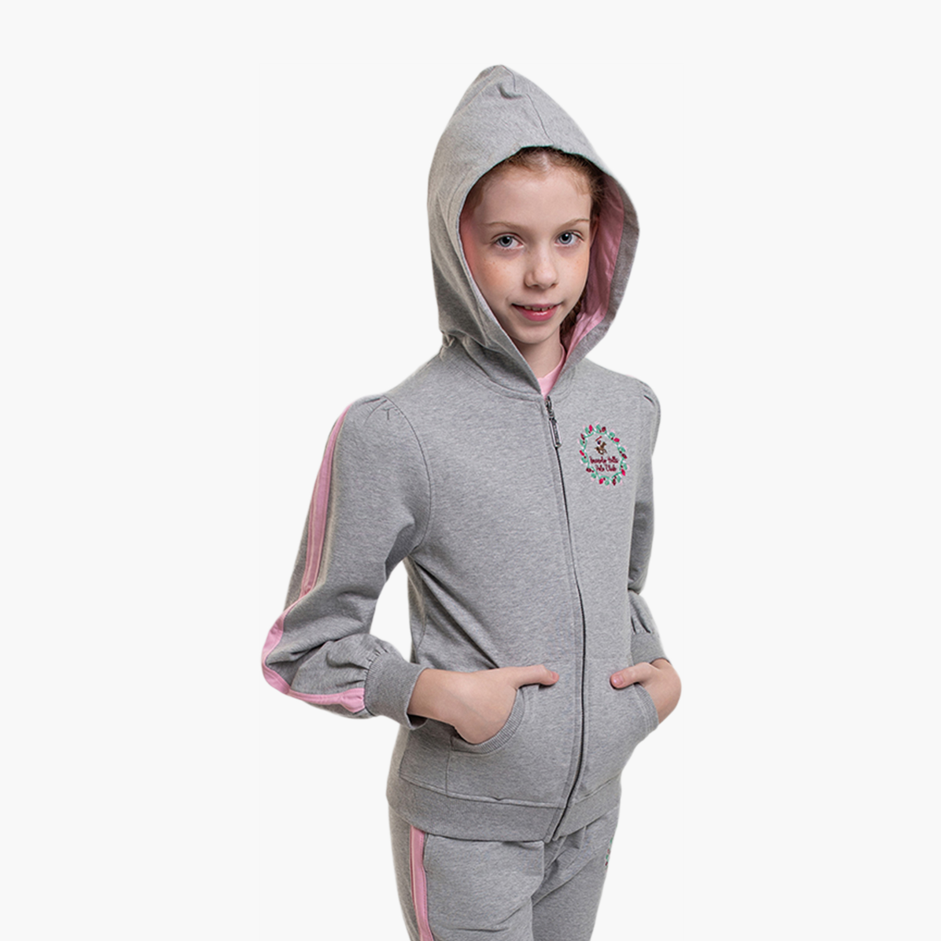 Beverly Hills Polo Club Zip-Through Hooded Jacket-girls-clothing-jacketsandcoats-image-3
