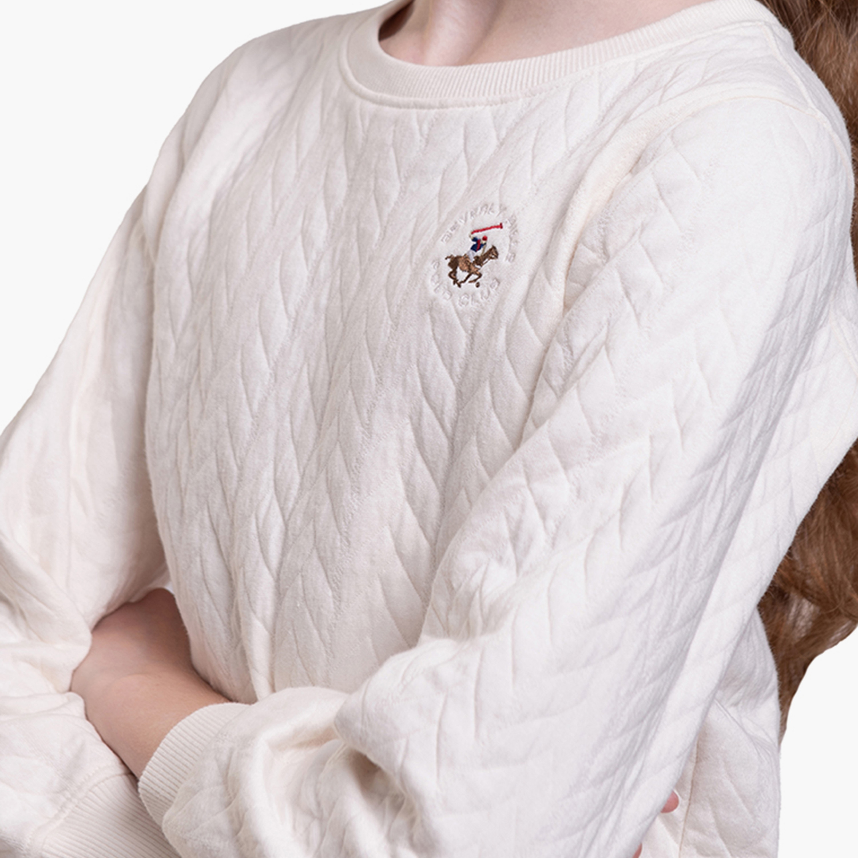 سويت شيرت بأكمام طويلة ومزخرف من بيفرلي هيلز بولو كلوب-girls-clothing-winterwear-sweatshirts-image-4