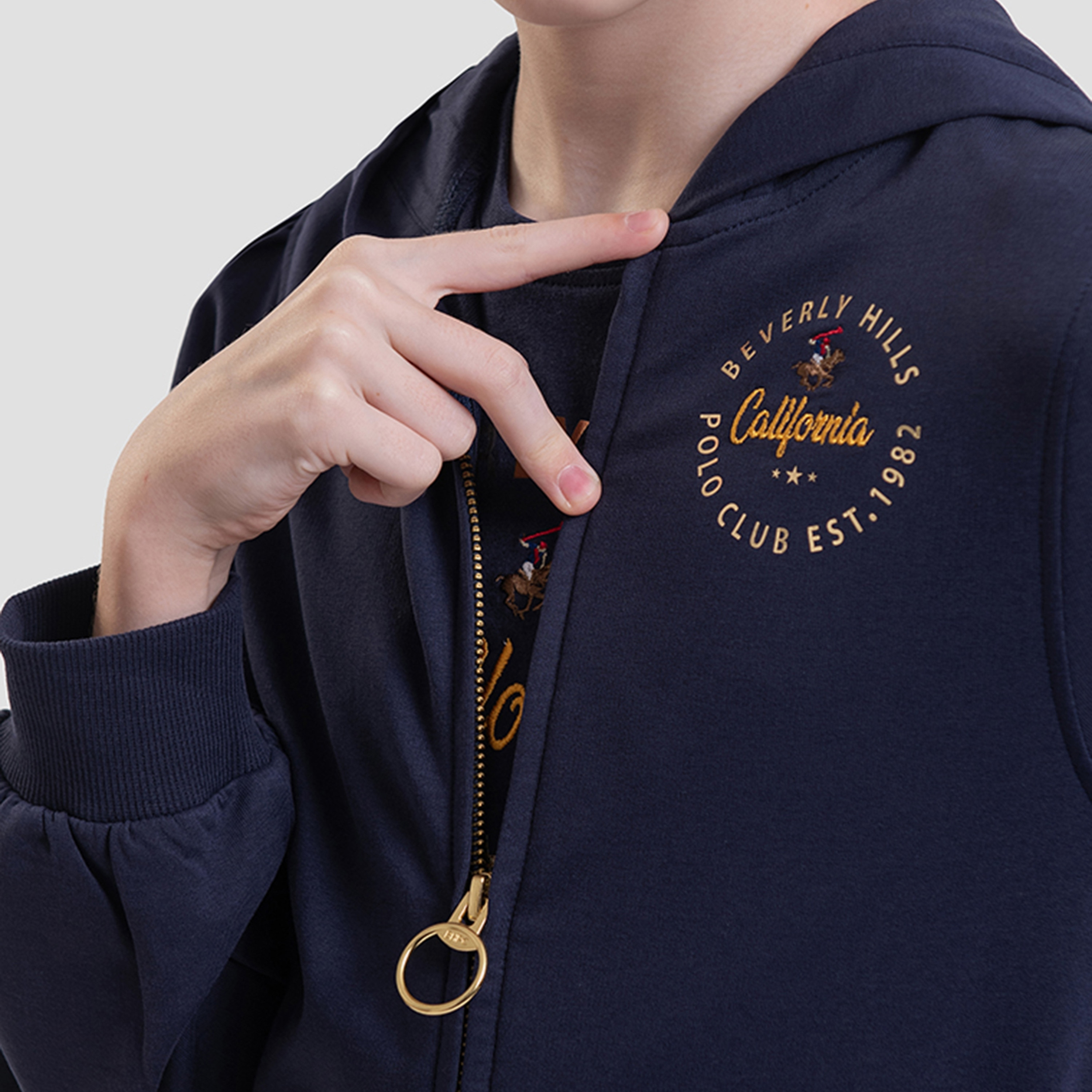 Beverly Hills Polo Club Embroidered Long Sleeves Jacket-girls-clothing-winterwear-jacketsandcoats-image-3