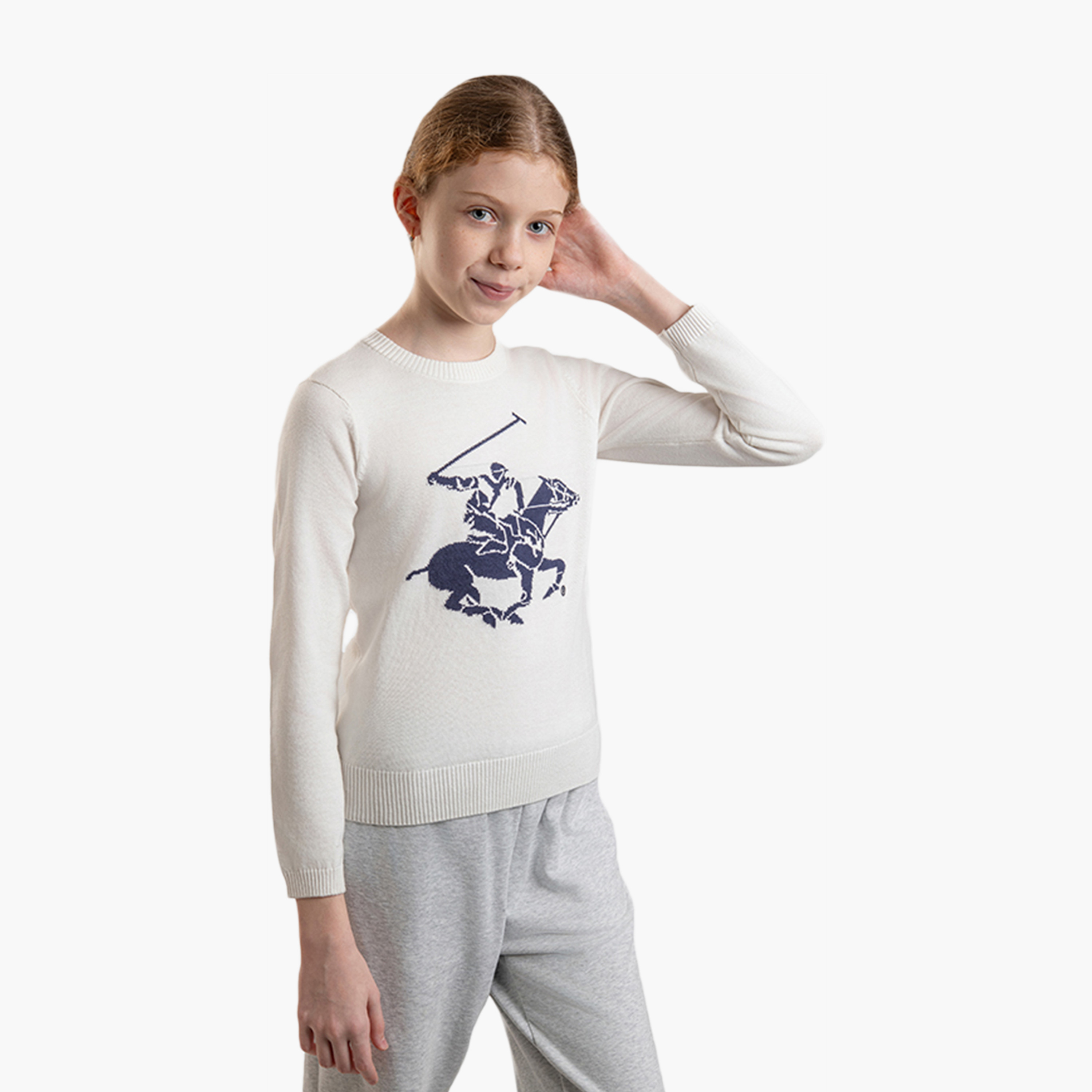 كنزة برقبة دائرية من بيفرلي هيلز بولو كلوب-girls-clothing-winterwear-jumpersandcardigans-image-3