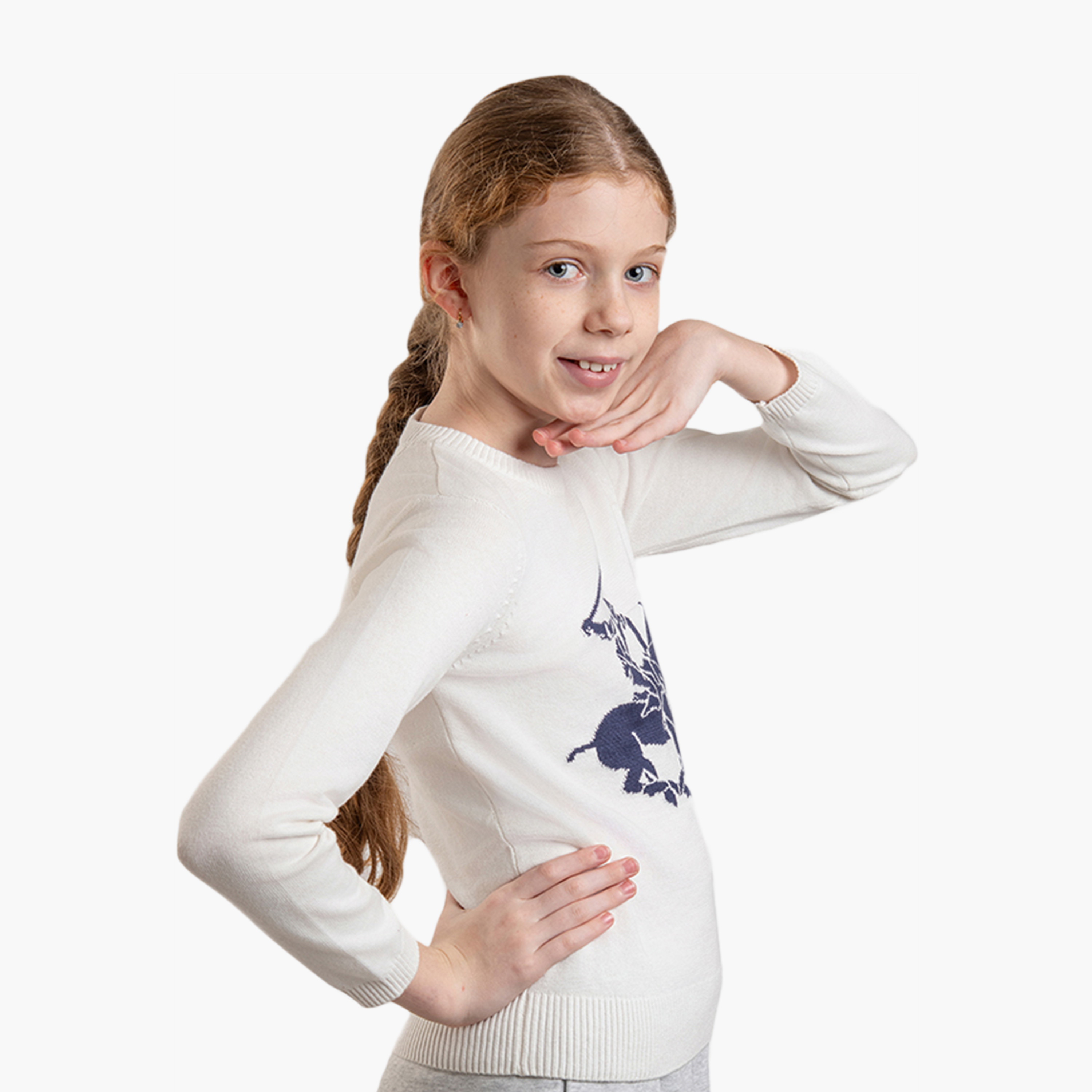 كنزة برقبة دائرية من بيفرلي هيلز بولو كلوب-girls-clothing-winterwear-jumpersandcardigans-image-4