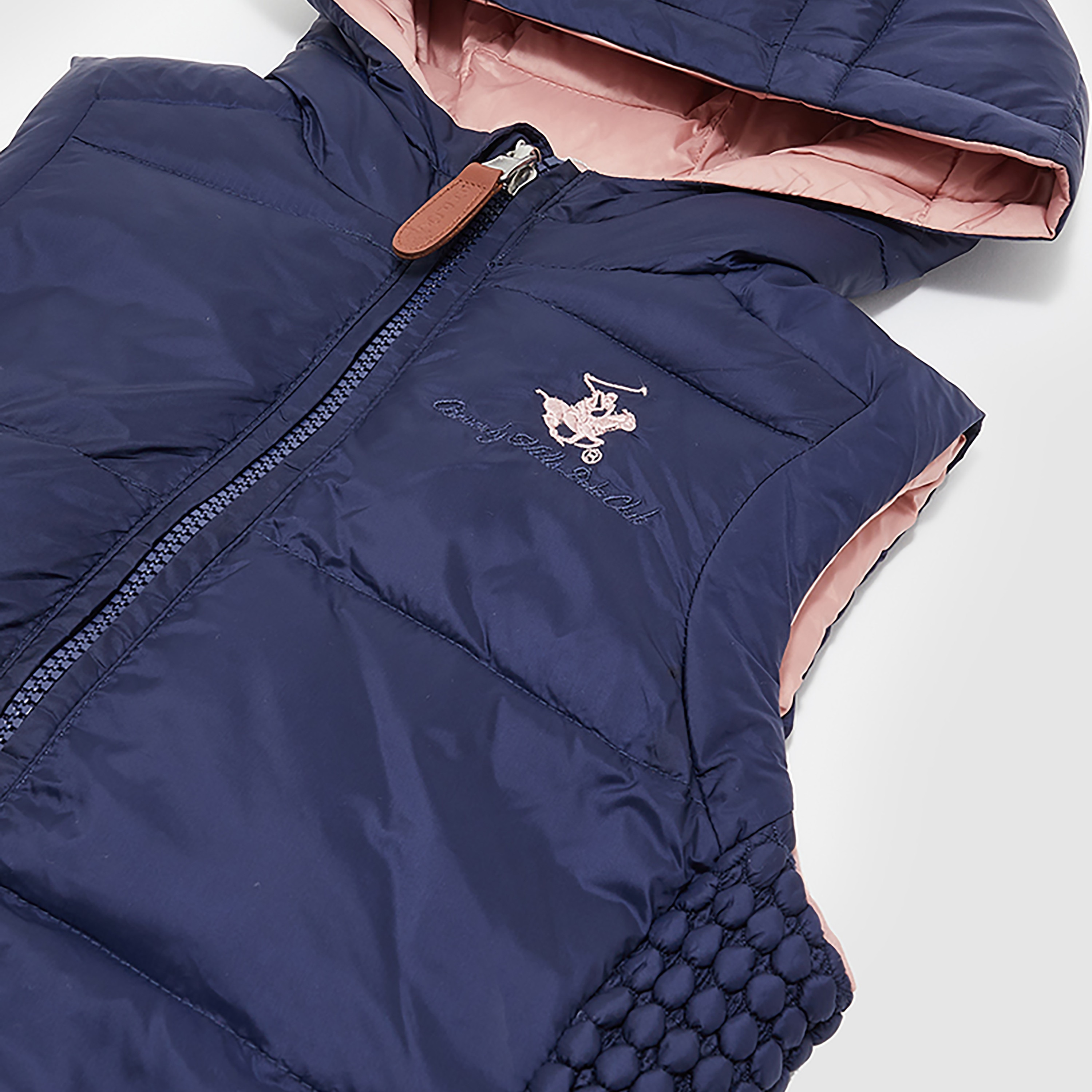 Beverly Hills Polo Club Solid Hooded Sleeveless Padded Jacket-girls-clothing-winterwear-jacketsandcoats-image-3