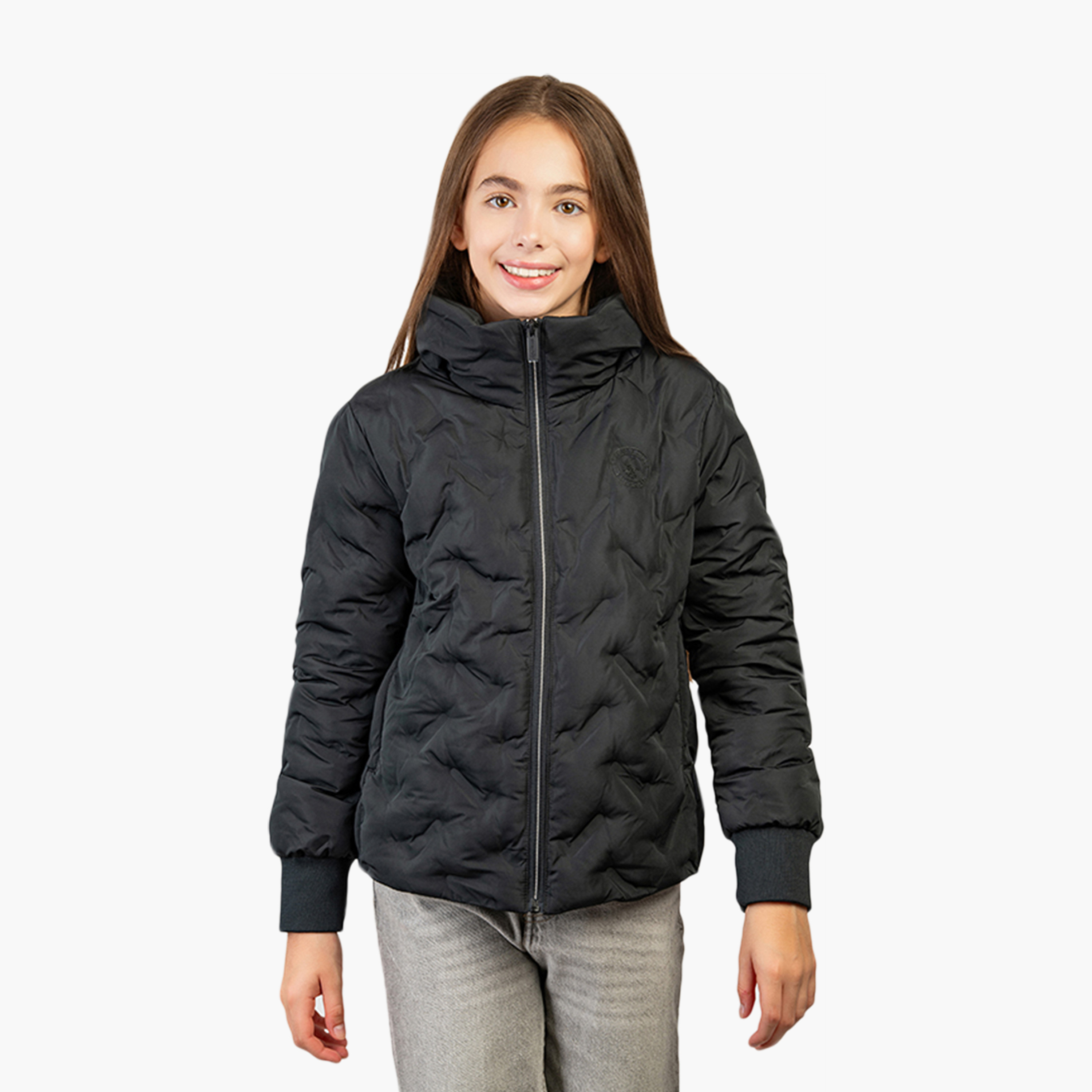 Beverly Hills Polo Club Long Sleeves Cotton Logo Detail High Neck Bomber Jacket-girls-clothing-jacketsandcoats-image-1