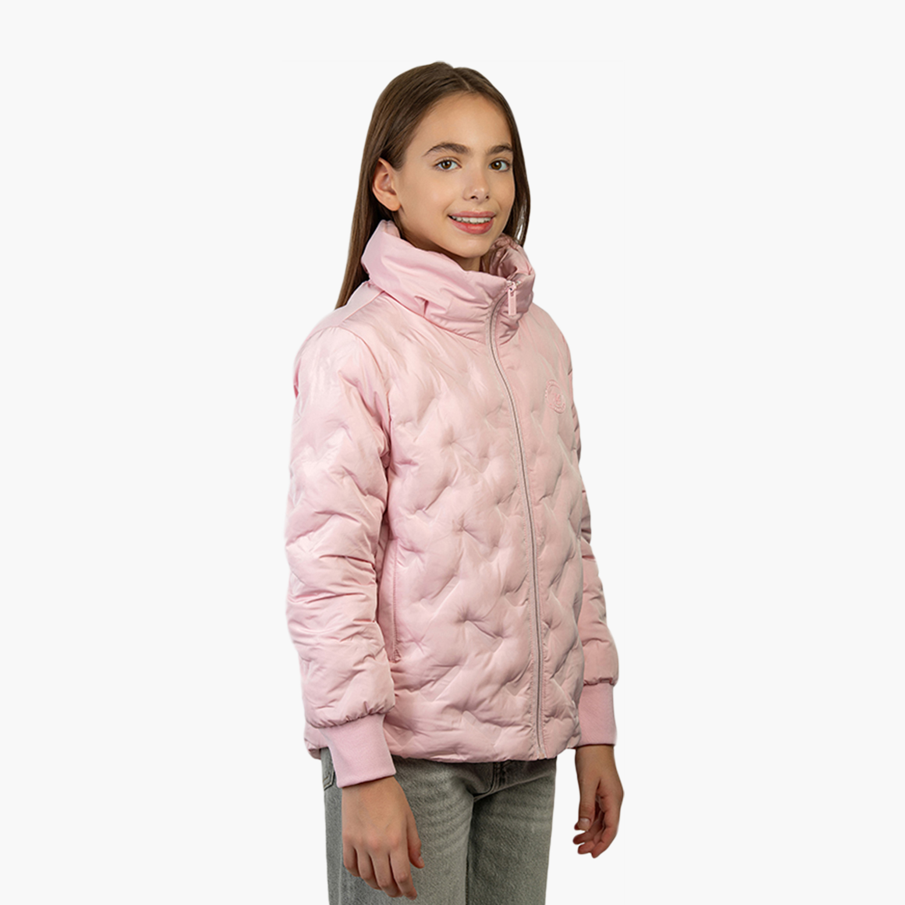 جاكيت بومبر بياقة عالية وأكمام طويلة من القطن بشعار من بيفرلي هيلز بولو كلوب-girls-clothing-jacketsandcoats-image-3