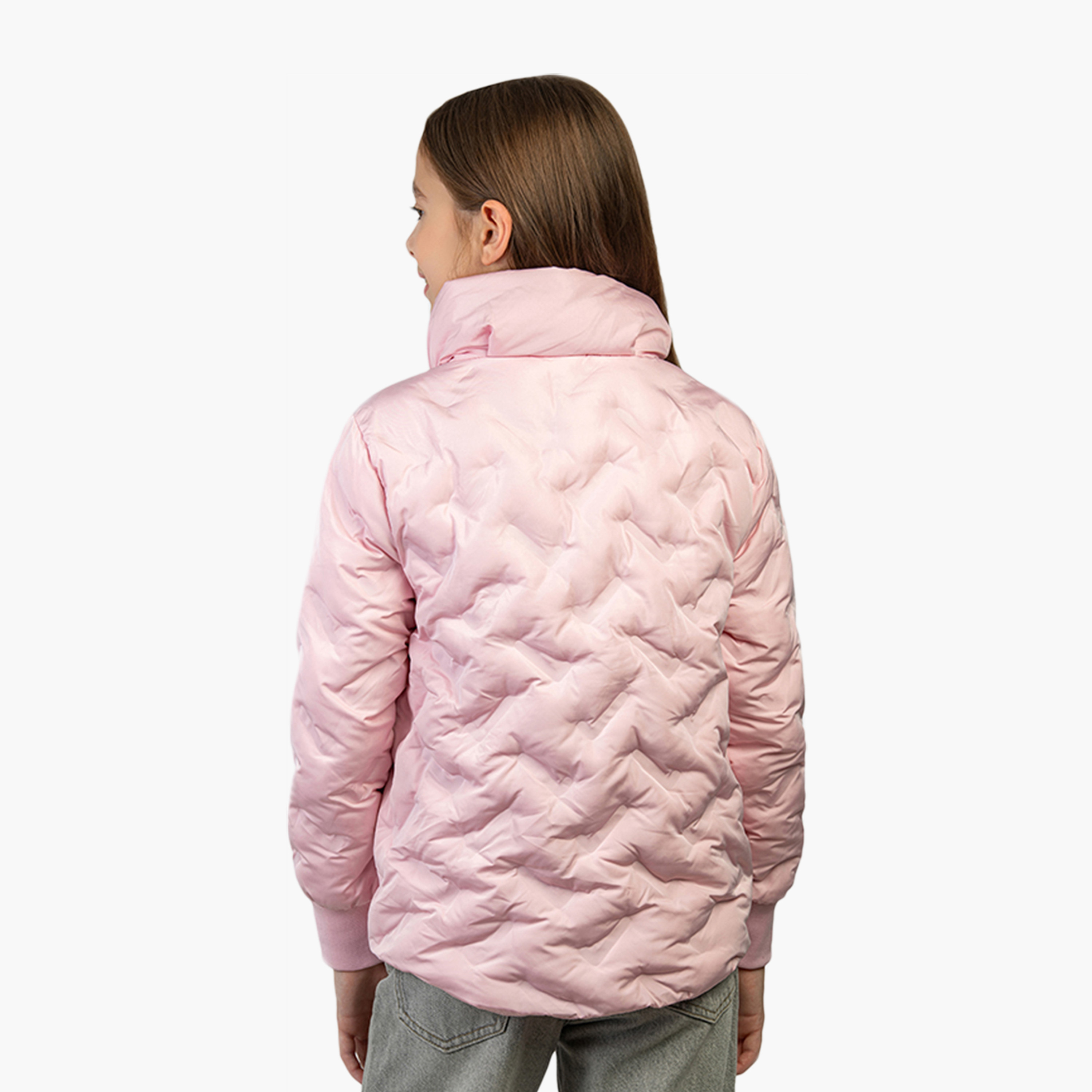 جاكيت بومبر بياقة عالية وأكمام طويلة من القطن بشعار من بيفرلي هيلز بولو كلوب-girls-clothing-jacketsandcoats-image-4
