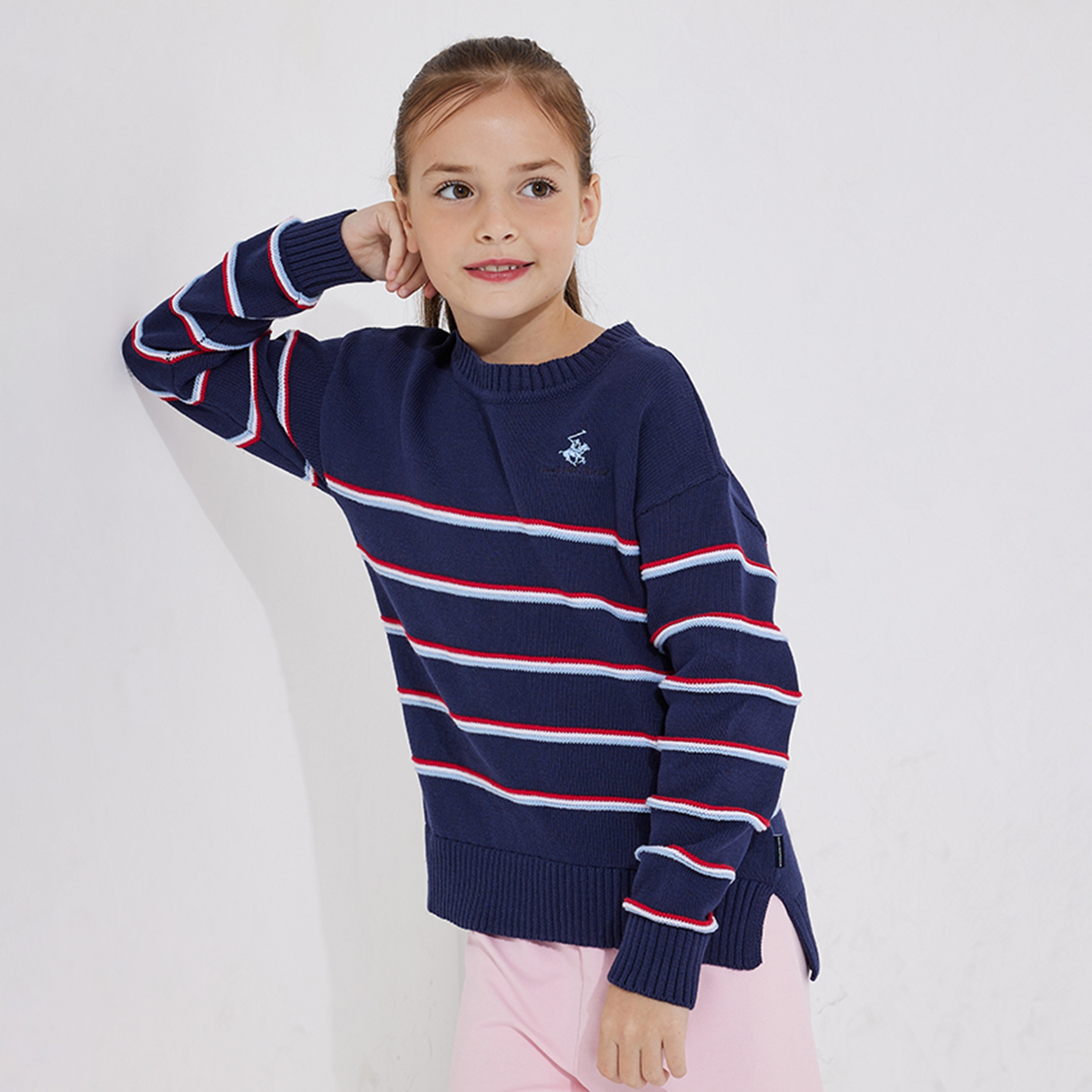 Beverly Hills Polo Club Logo Detailed Striped Sweater-girls-clothing-jumpersandcardigans-image-5