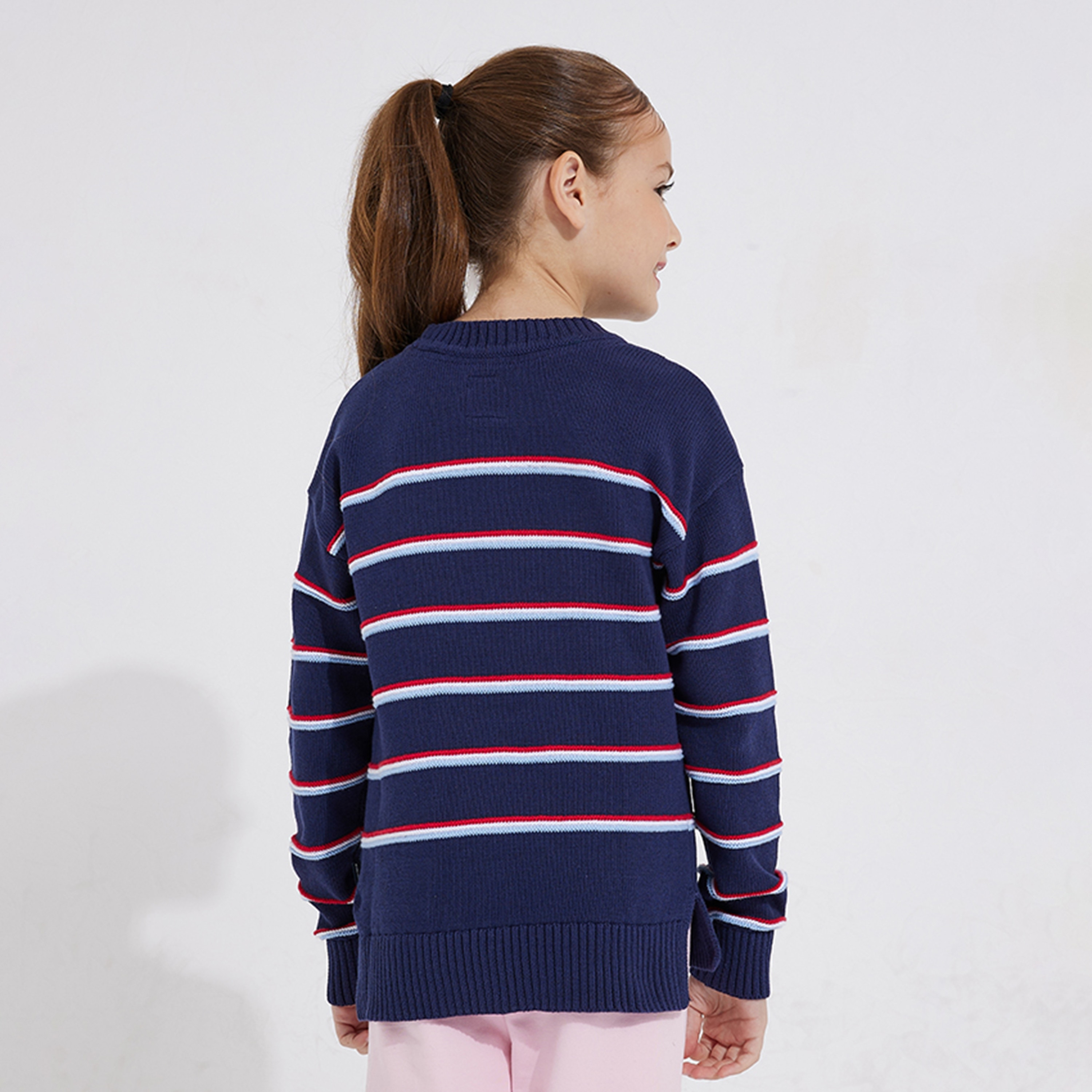 Beverly Hills Polo Club Logo Detailed Striped Sweater-girls-clothing-jumpersandcardigans-image-2