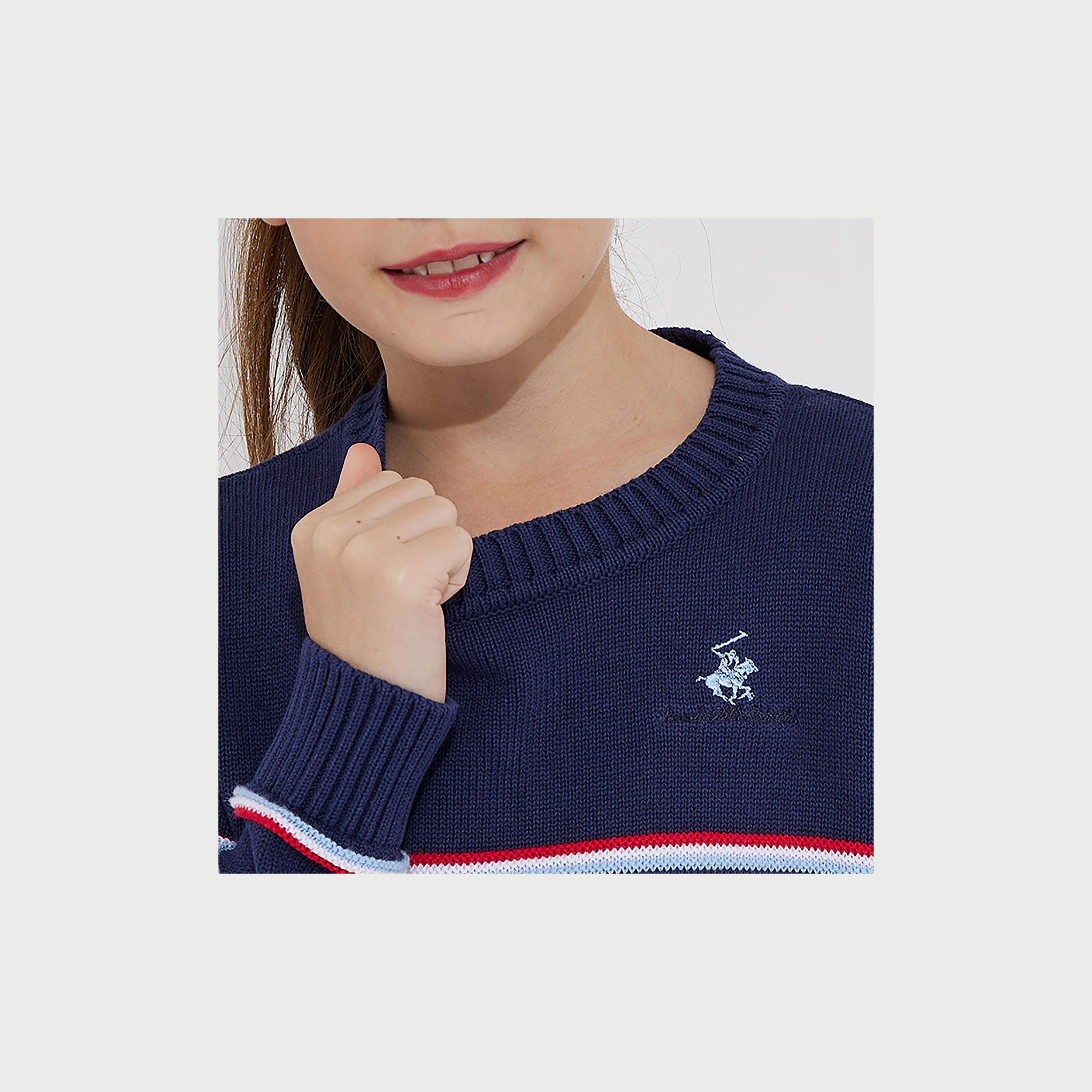 Beverly Hills Polo Club Logo Detailed Striped Sweater-girls-clothing-jumpersandcardigans-image-3