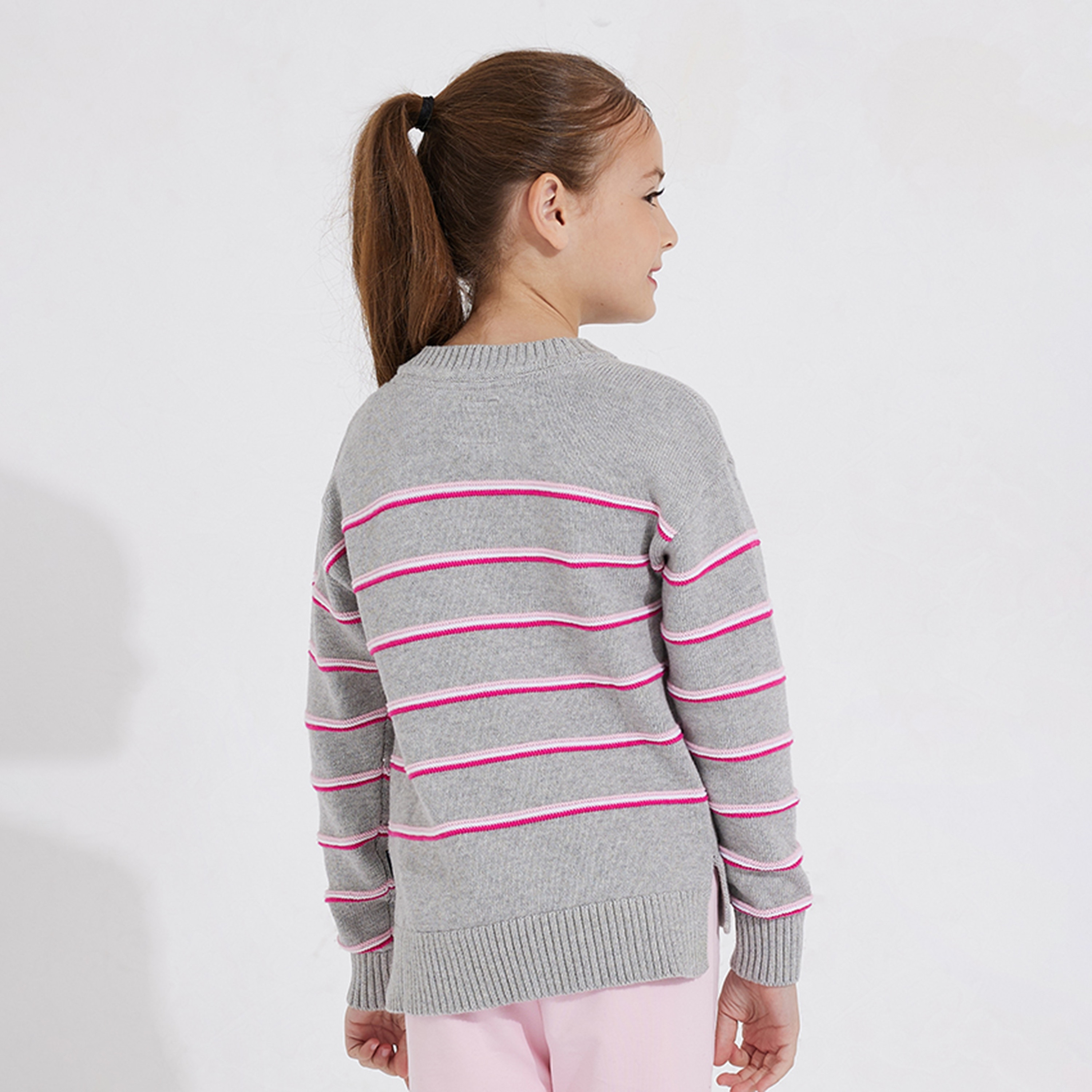 Beverly Hills Polo Club Logo Detailed Striped Sweater-girls-clothing-jumpersandcardigans-image-2