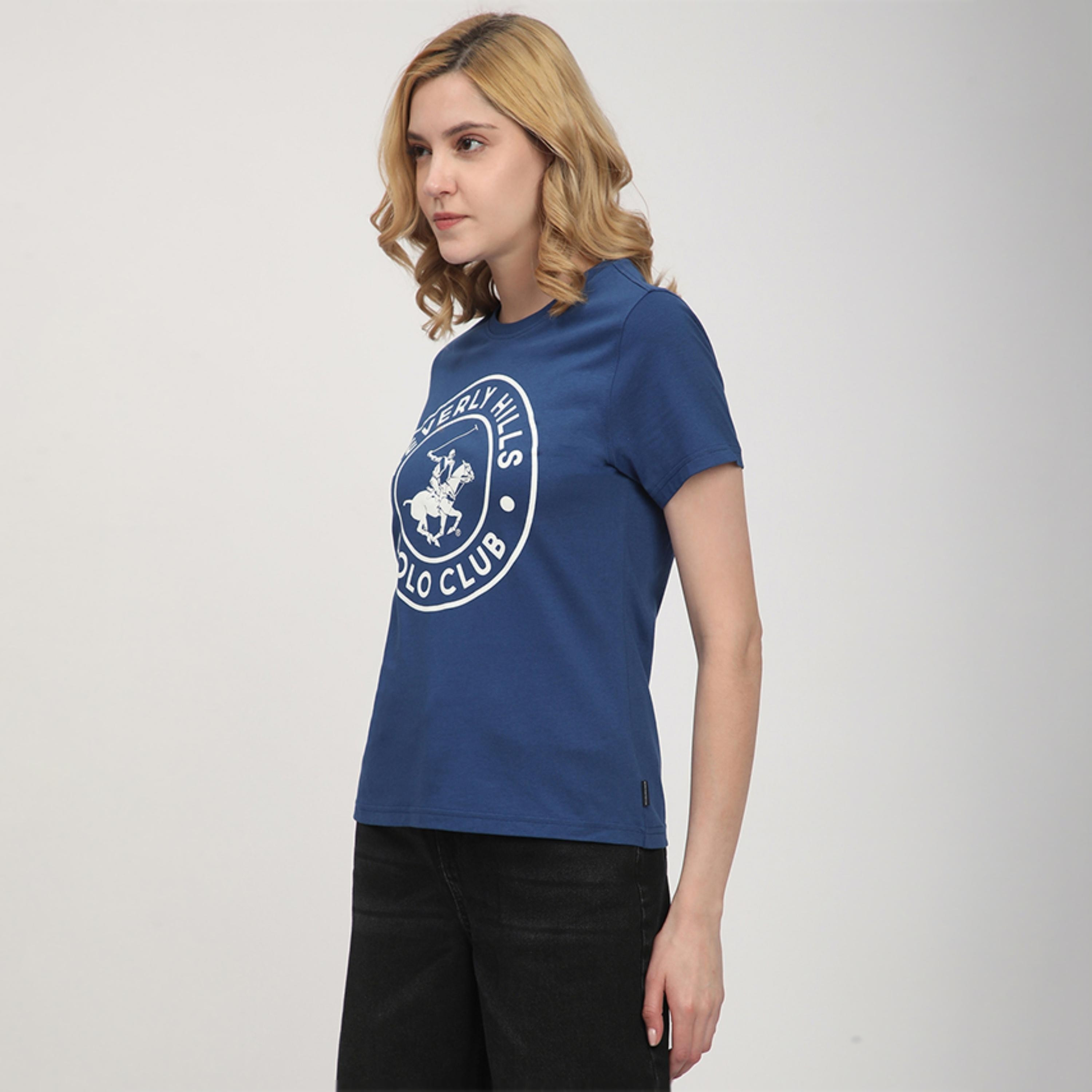 تي شيرت نسائي بأكمام قصيرة ورقبة دائرية وطبعة شعار من بيفرلي هيلز بولو كلوب-women-clothing-tshirts-image-2