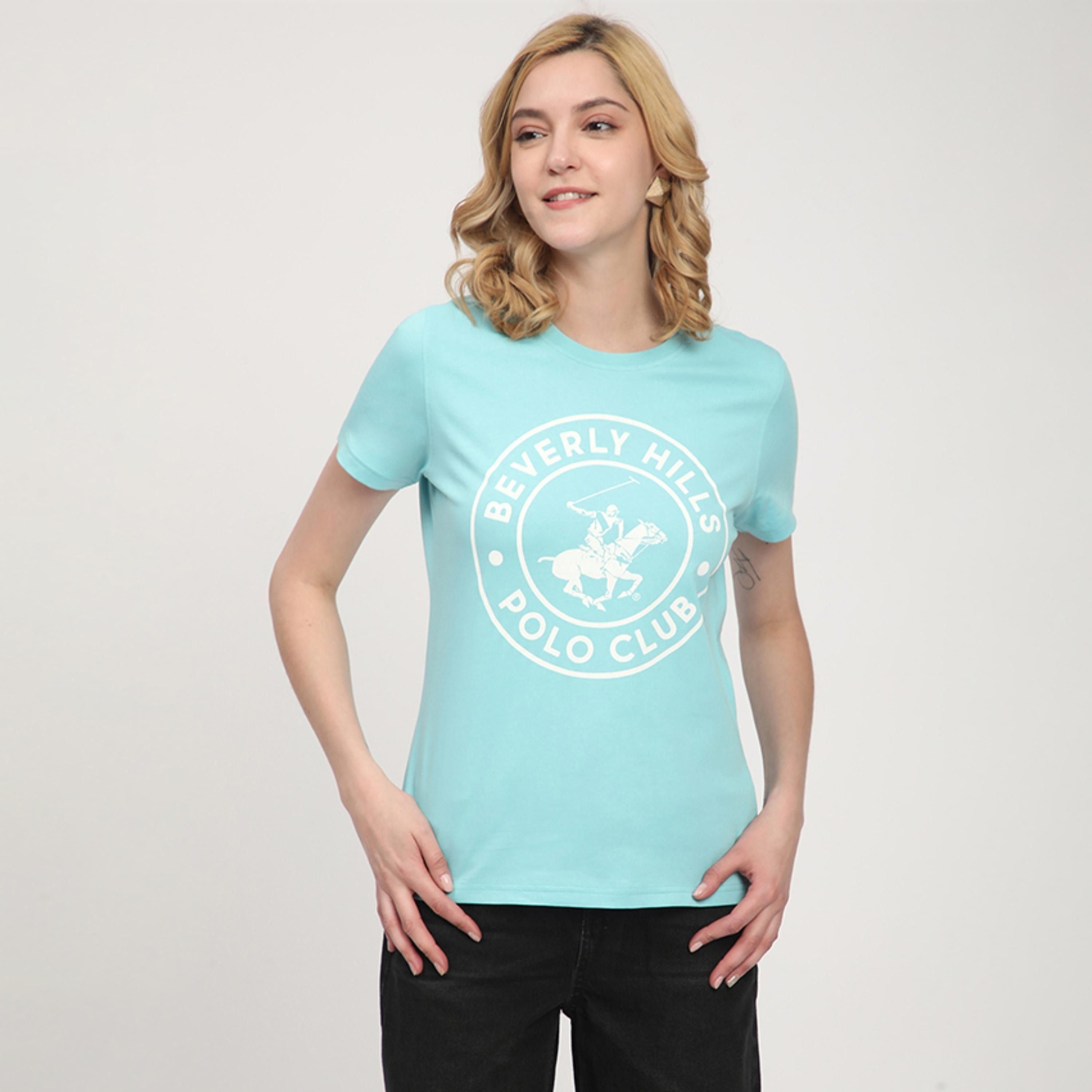 Beverly Hills Polo Club Logo Print Round Neck Short Sleeves Women's T-Shirt-women-clothing-tshirts-image-5