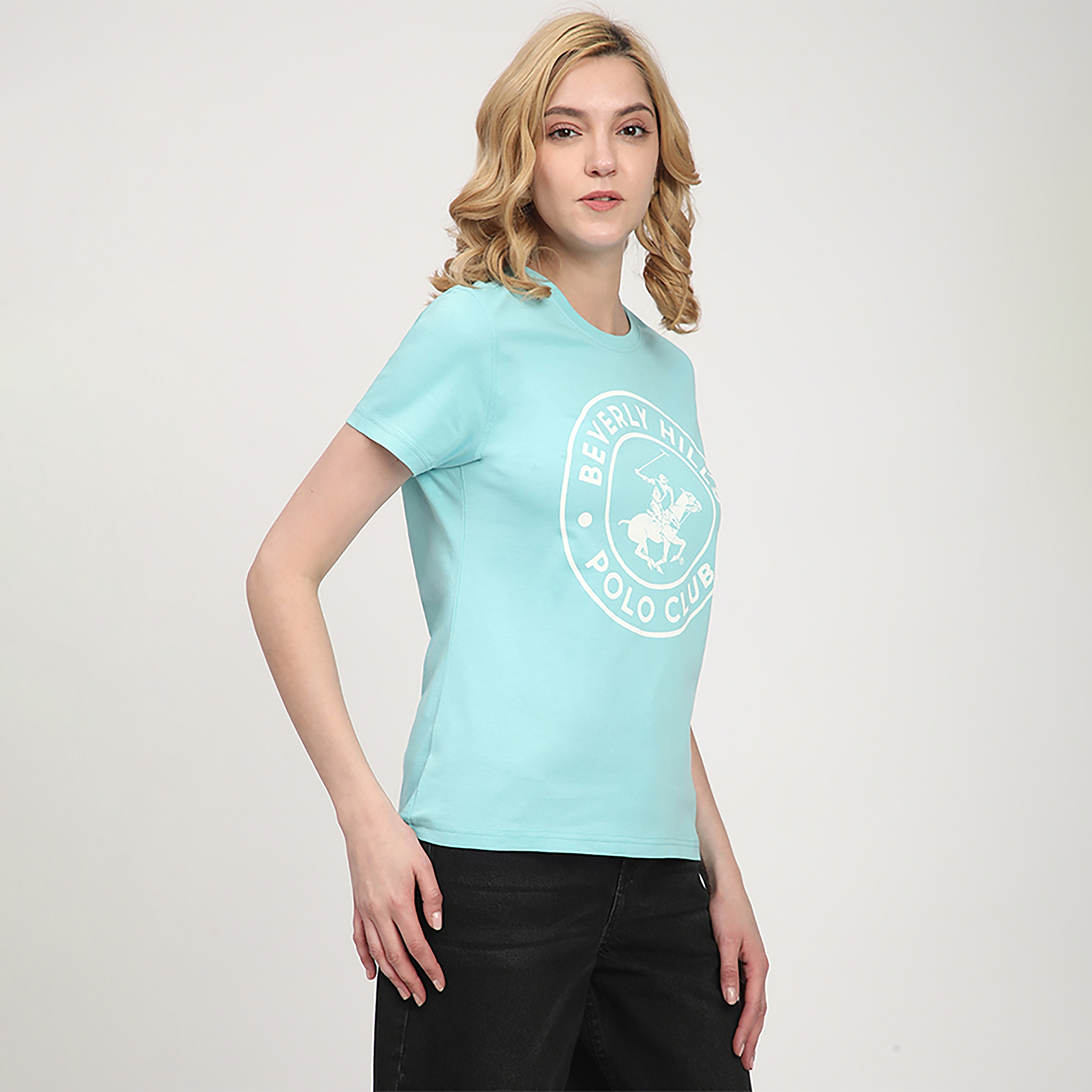 Beverly Hills Polo Club Logo Print Round Neck Short Sleeves Women's T-Shirt-women-clothing-tshirts-image-7