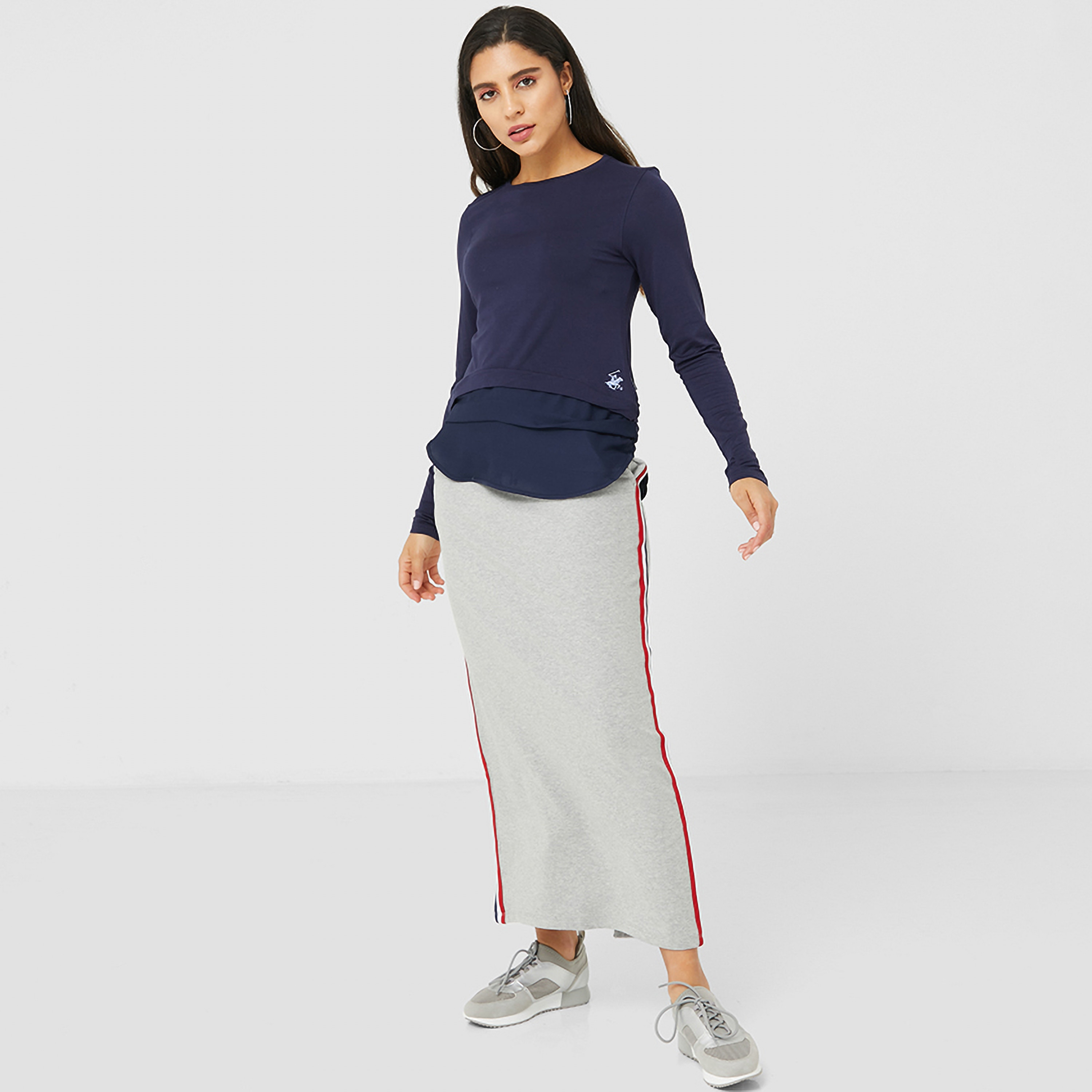 Beverly Hills Polo Club Plain Boat Neck Long Sleeves Women's T-Shirt-women-clothing-tshirts-image-5