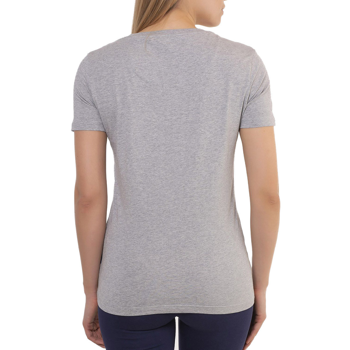 Beverly Hills Polo Club Women Grey Solid Crew Neck Short Sleeves T-Shirt-women-clothing-tshirts-image-2