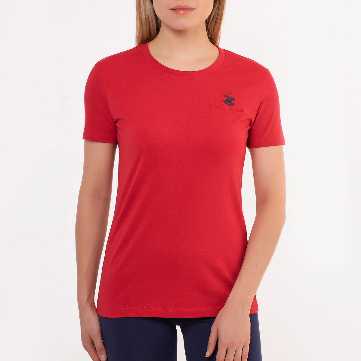 Buy Women s Beverly Hills Polo Club Women Red Solid Crew Neck Short Sleeves T Shirt Online Centrepoint UAE