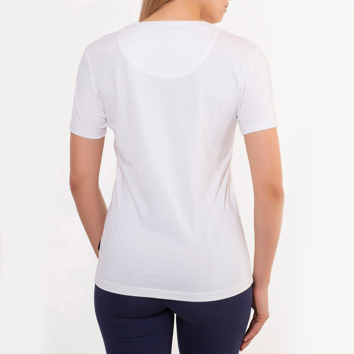 Beverly Hills Polo Club Women White Solid Crew Neck Short Sleeves T-Shirt-women-clothing-tshirts-image-2