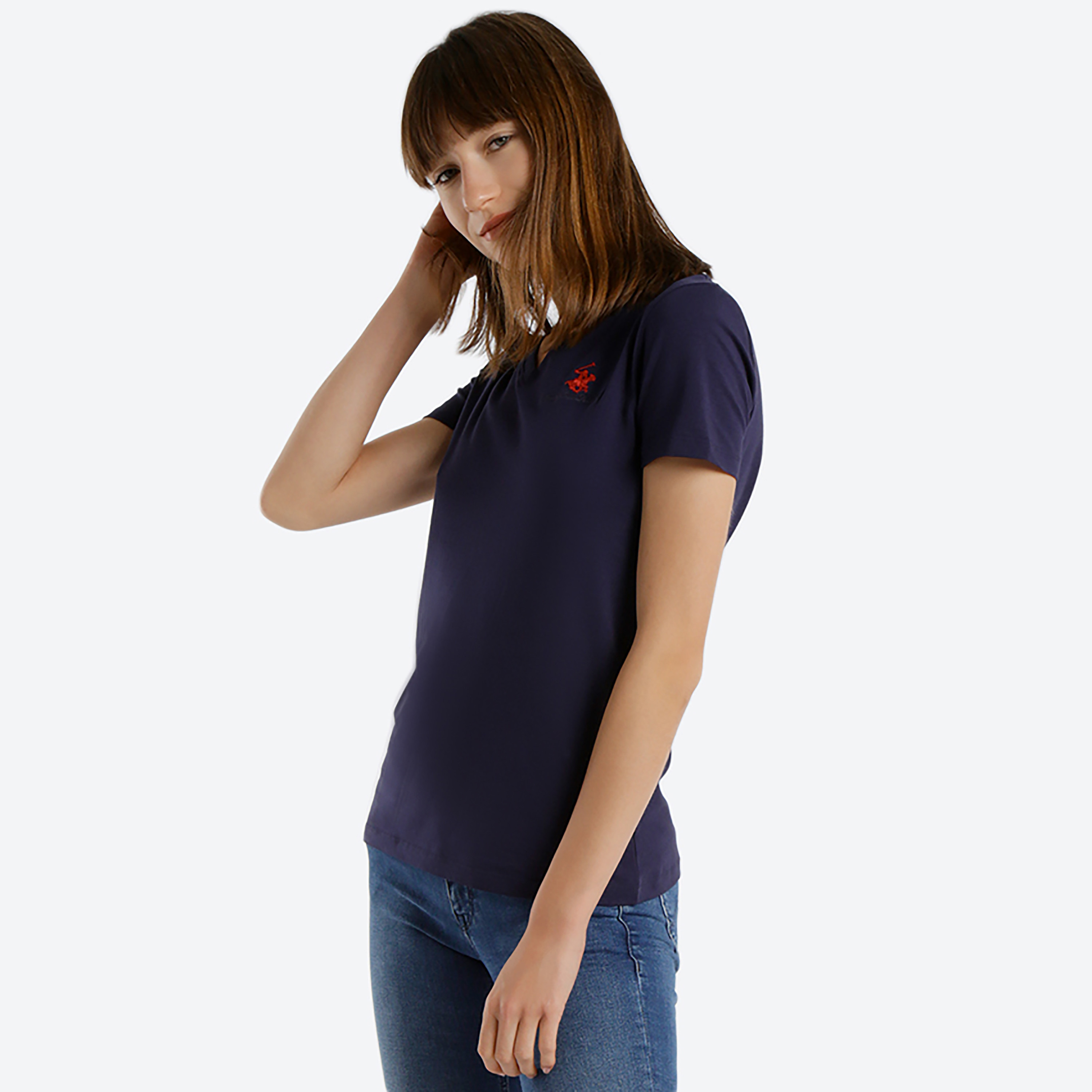 شعار نادي بيفرلي هيلز للبولو قميص نسائي برقبة قصيرة الأكمام-women-clothing-tshirts-image-2