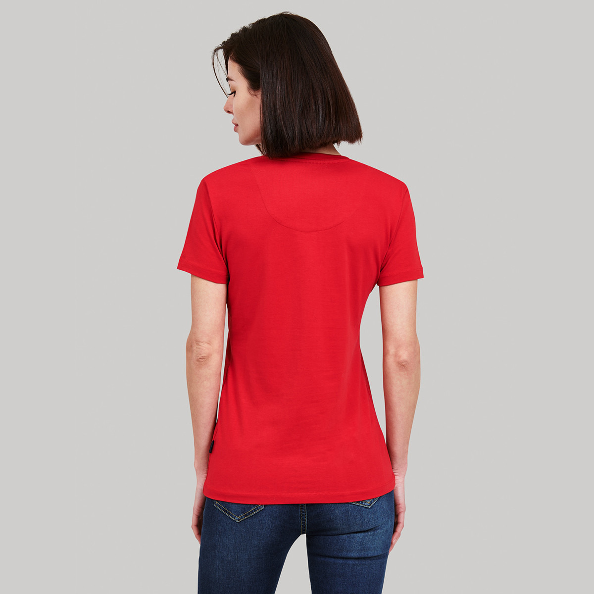 Beverly Hills Polo Club Women Red Solid V-Neck Short Sleeves T-Shirt-women-clothing-tshirts-image-2